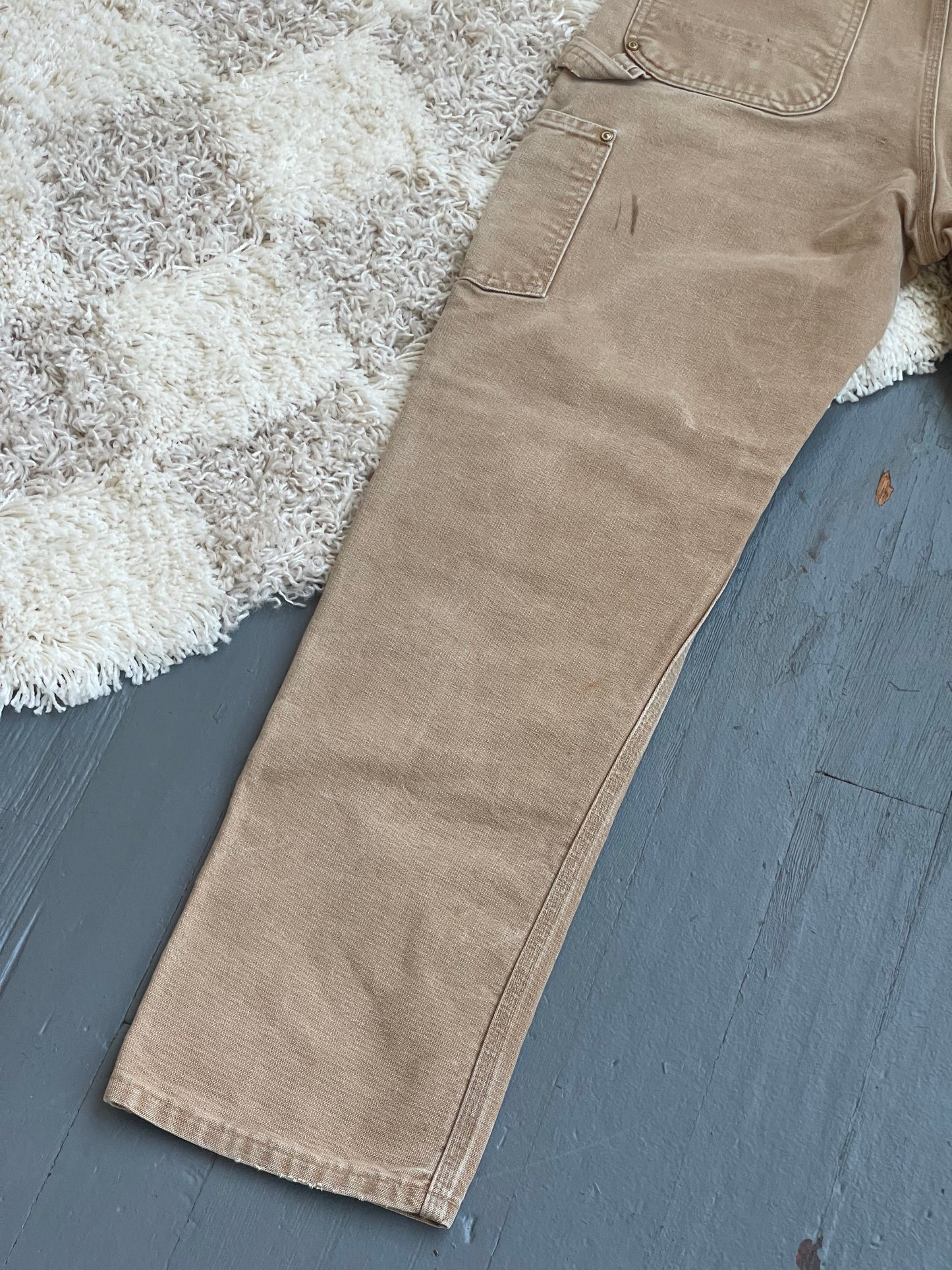 Vintage Canvas Double Knee Carhartt Work Pant - TAN 27" W