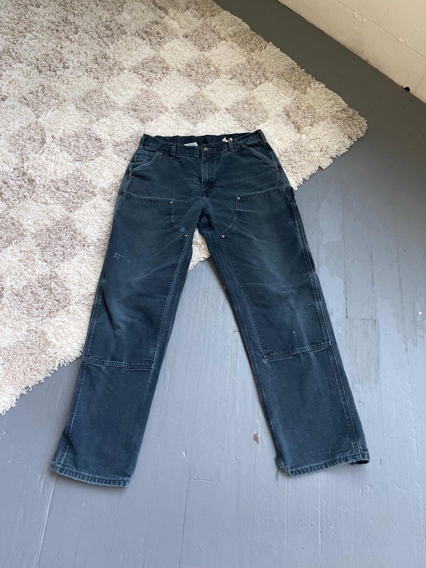Vintage Canvas Double Knee Carhartt Workpant - BLACK 34" W