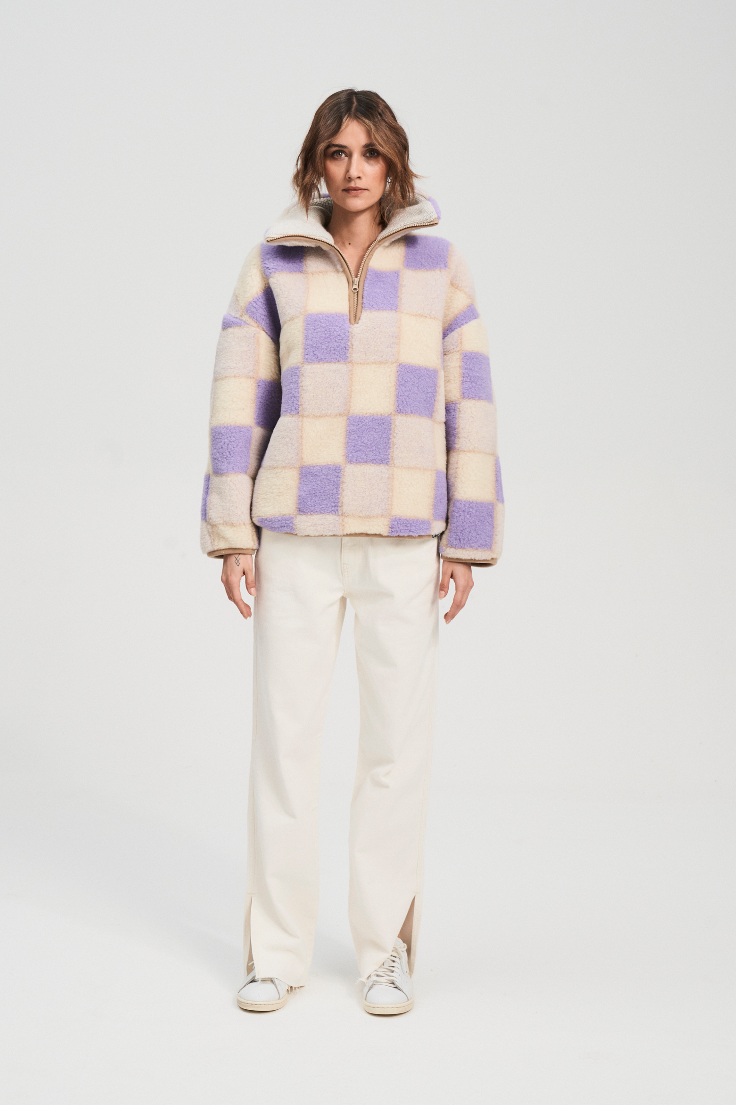 *PRE ORDER* Alwero Wool Pullover in LILAC CHECK - ( select size )