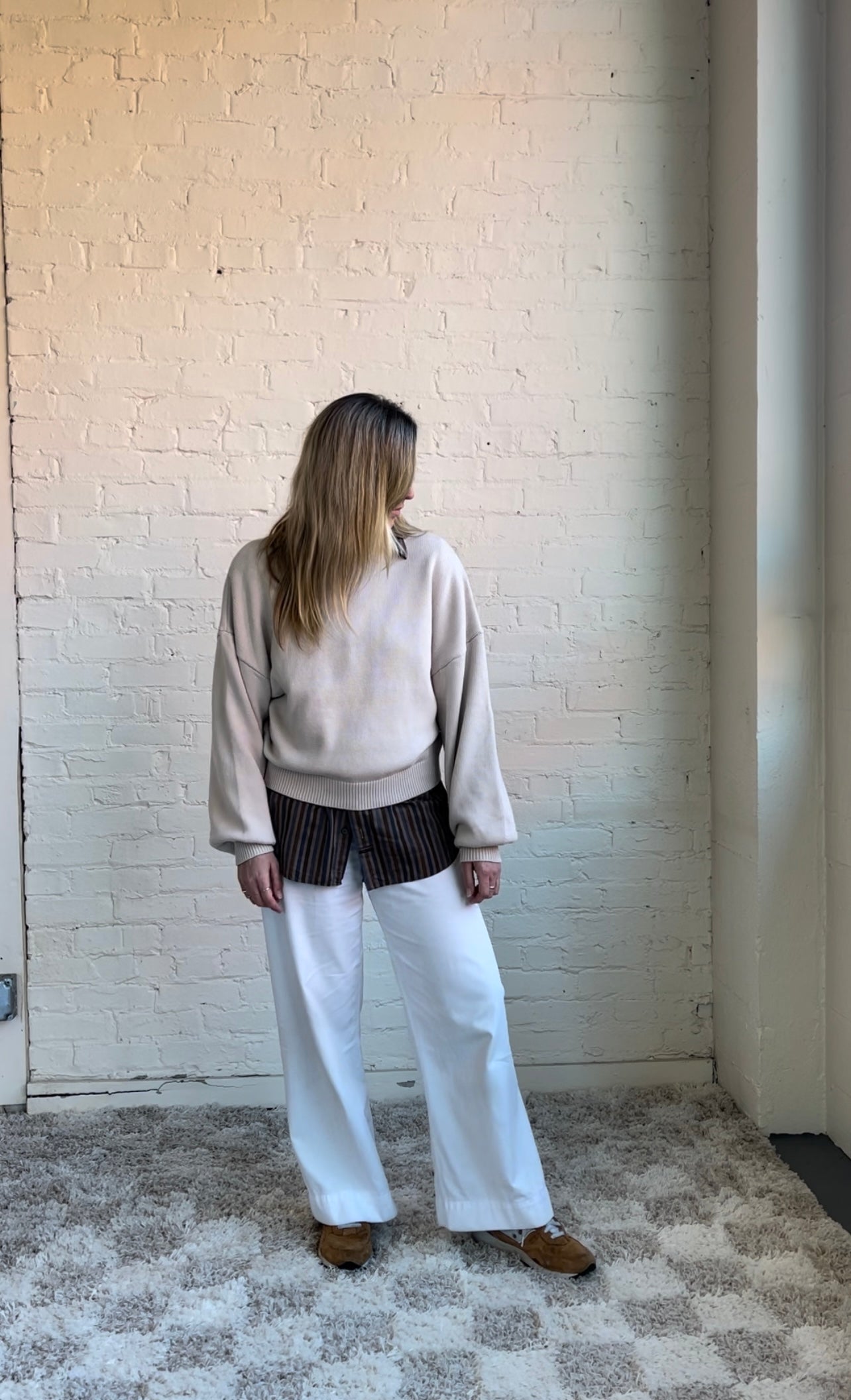 Kindly the Label Cotton Knit Pullover in OAT - ( select size )