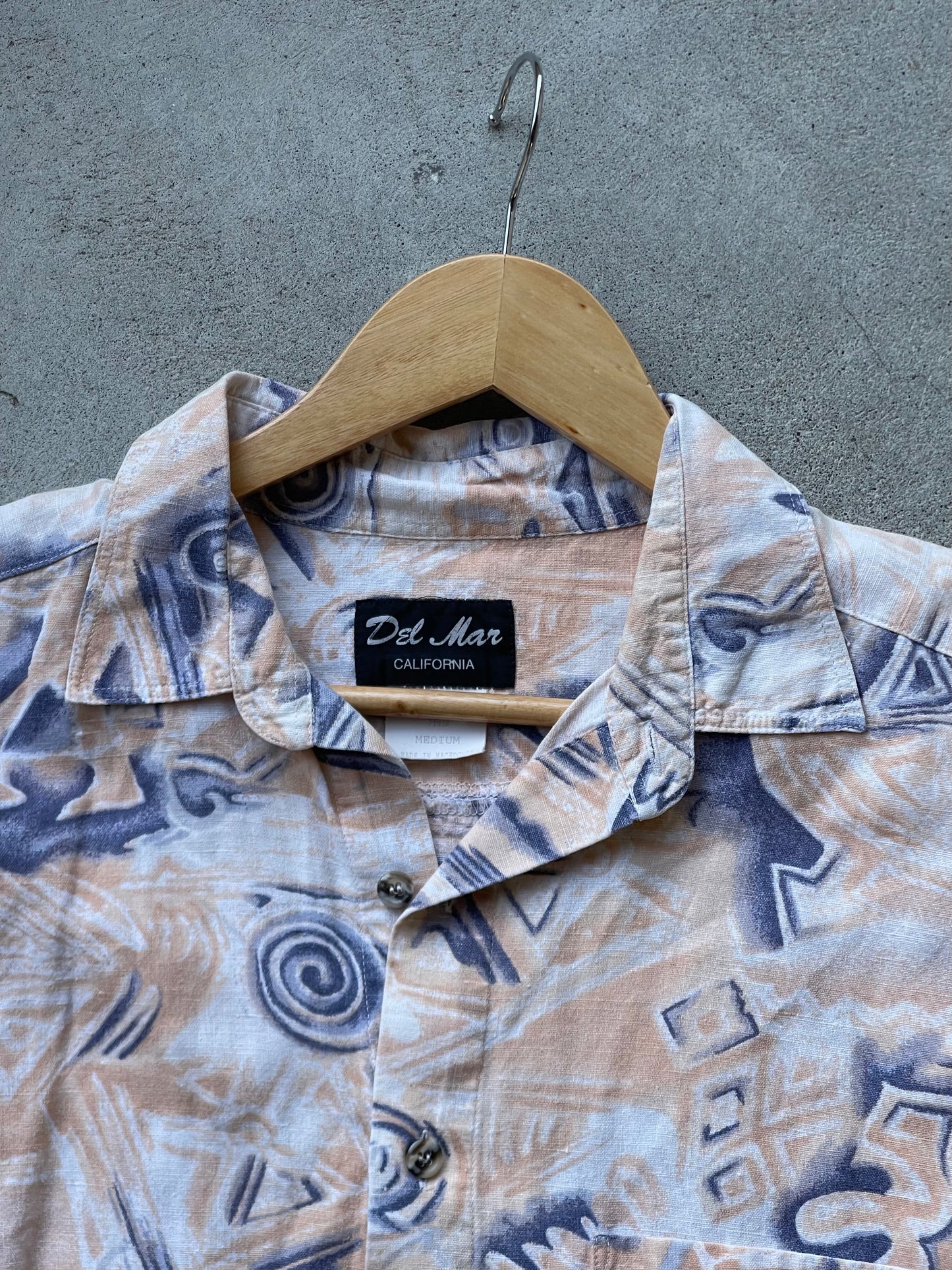 Vintage REWORKED Tropical Crop Shirt PEACH - L