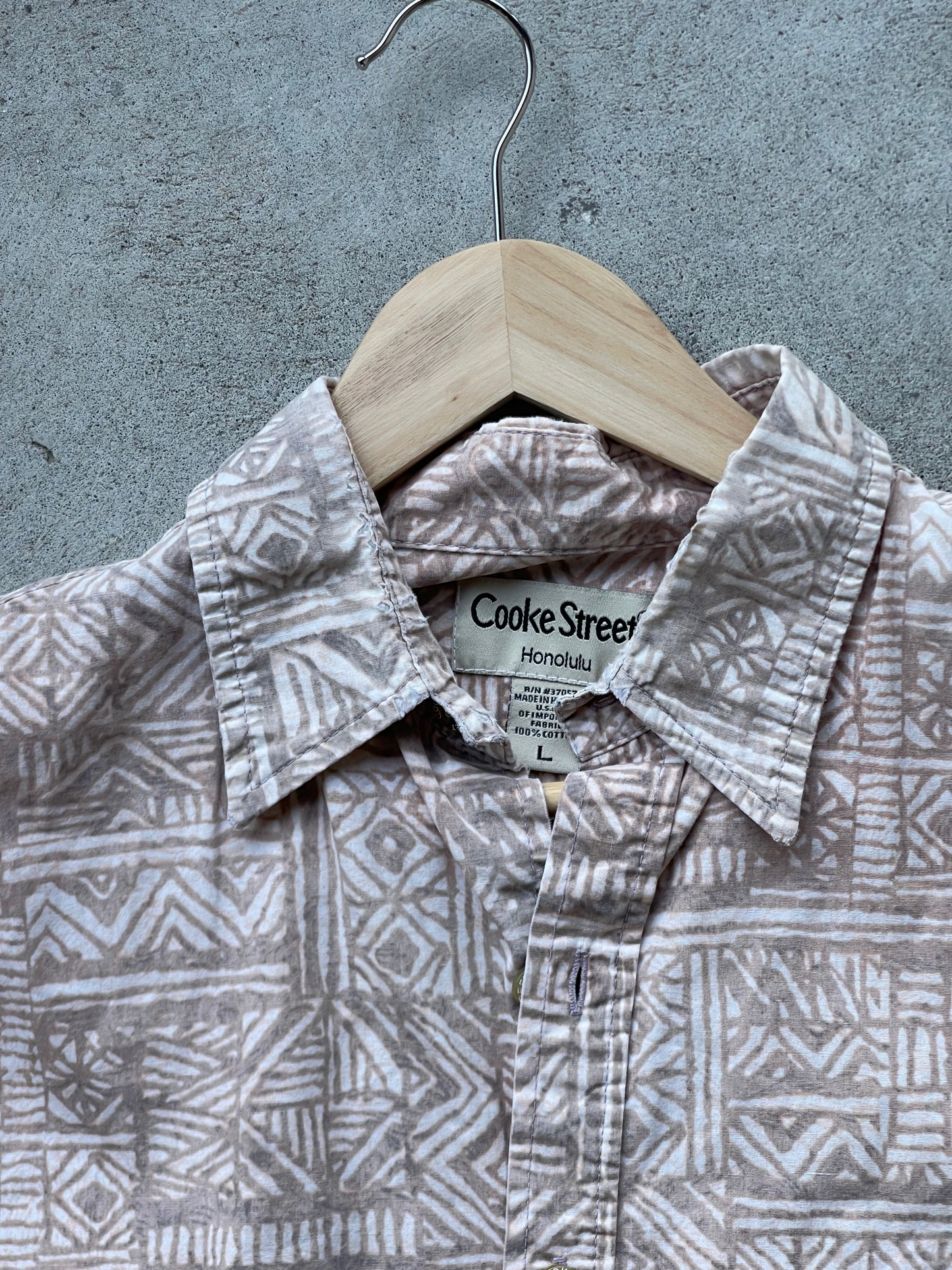 Vintage REWORKED Tropical Crop Shirt SAND - L