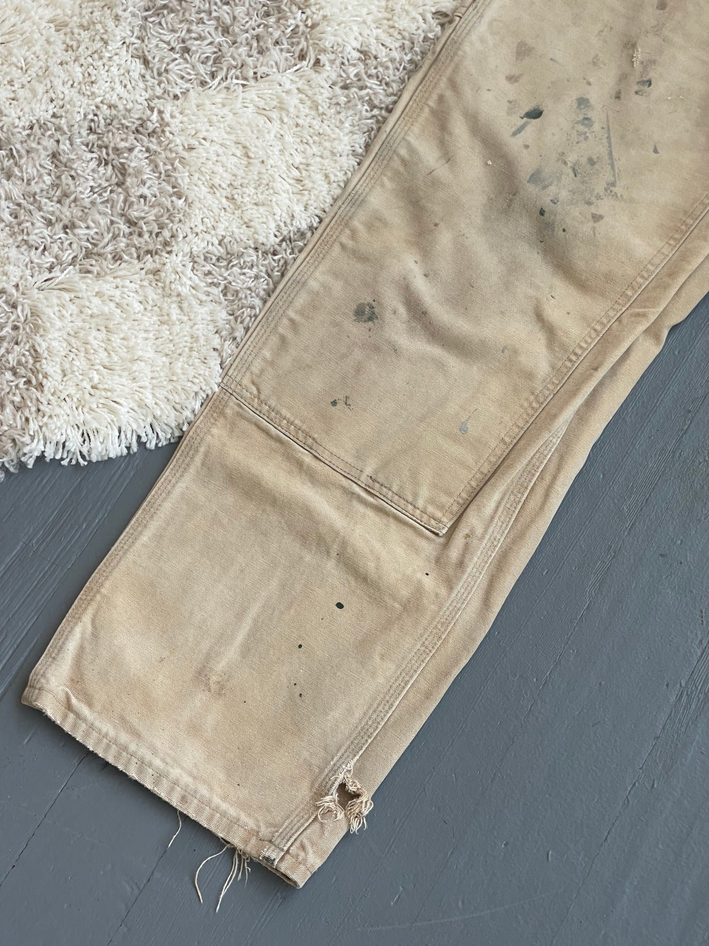 Vintage Canvas Double Knee Carhartt Work Pant - TAN 32" W