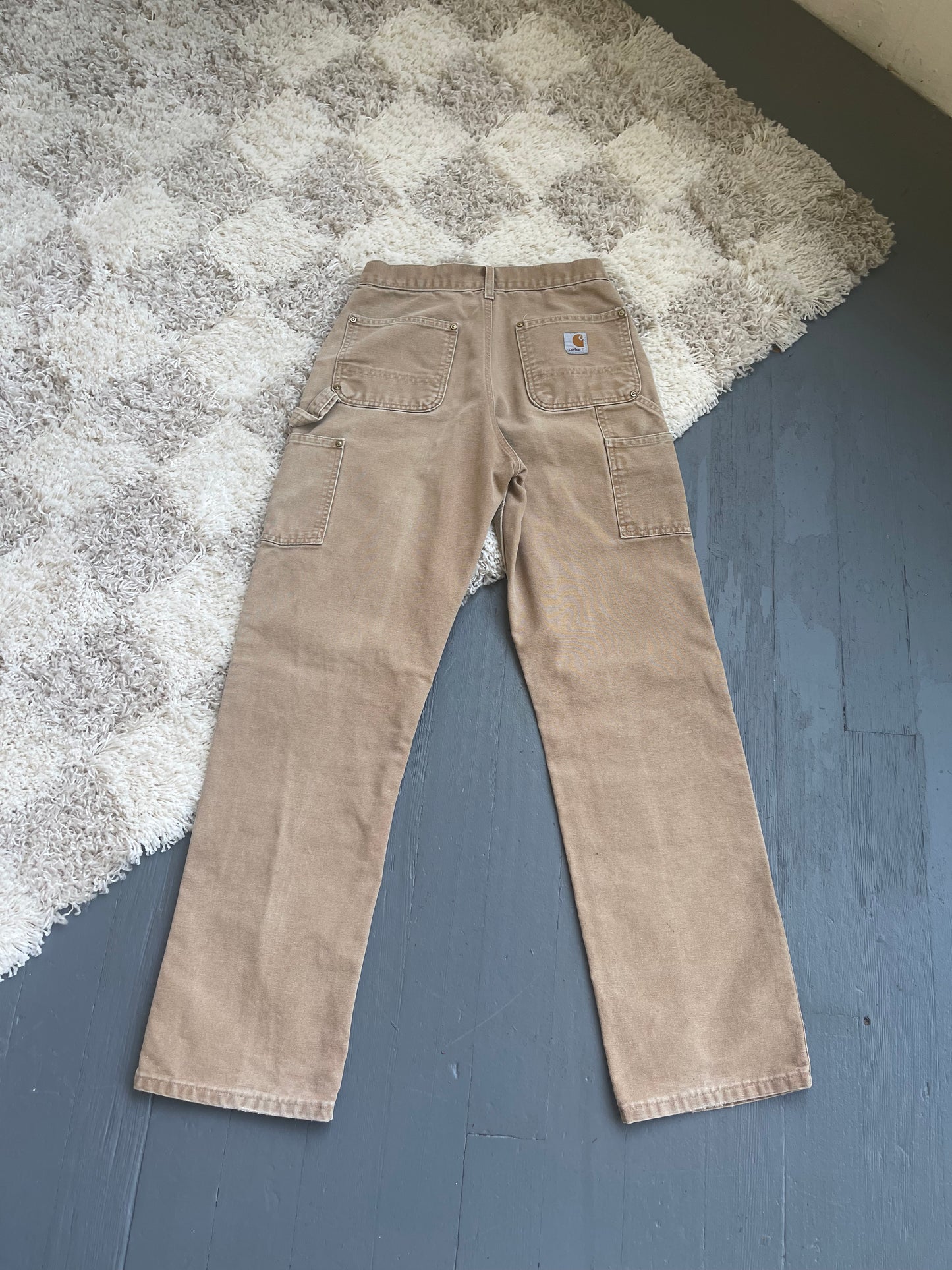 Vintage Canvas Double Knee Carhartt Work Pant - TAN 28" W