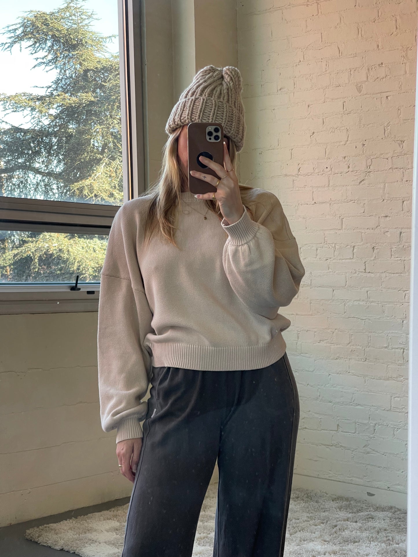 Kindly the Label Cotton Knit Pullover in OAT - ( select size )