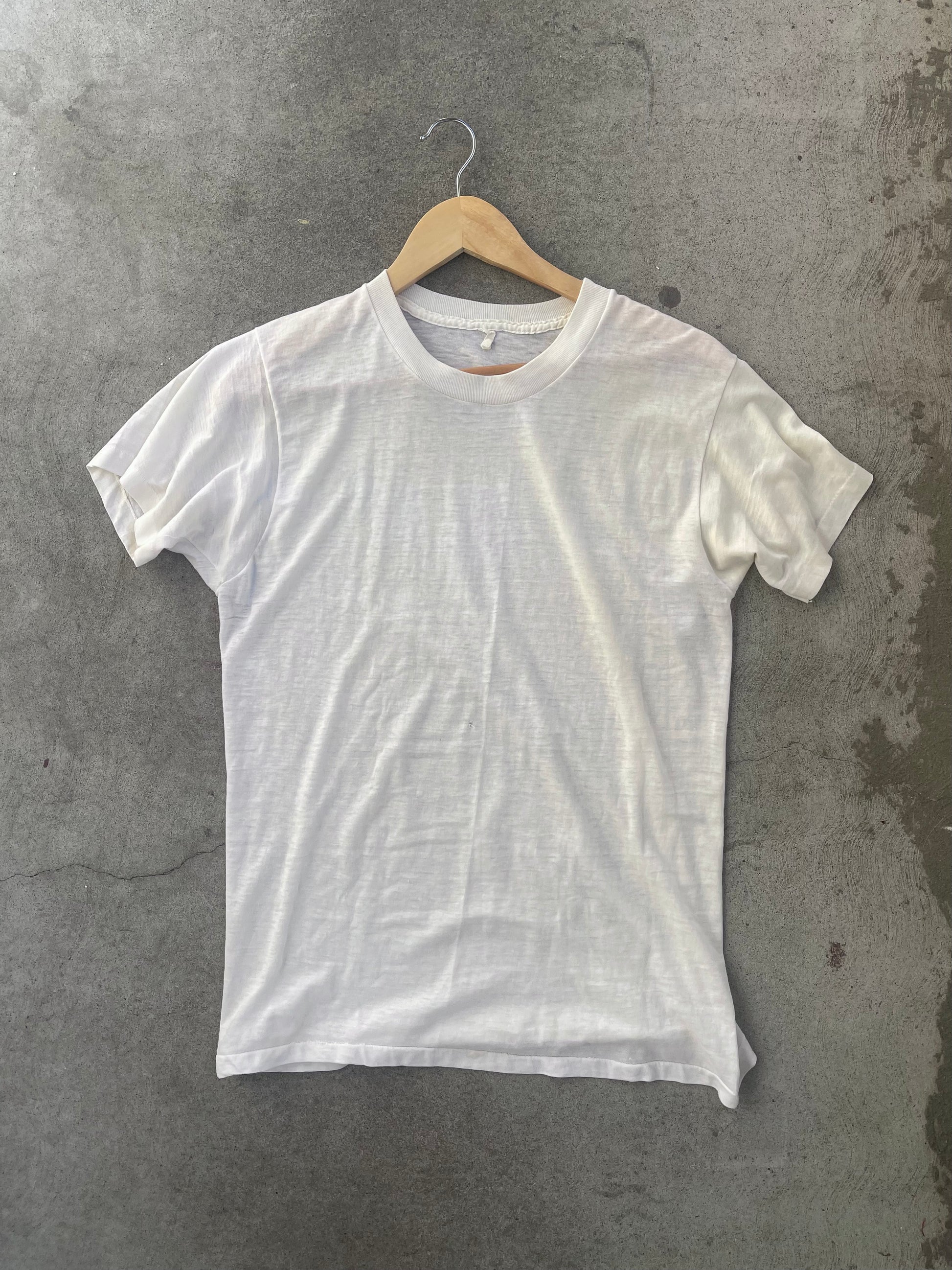 Vintage Paper Thin Crew Neck - PALE CREAM - S