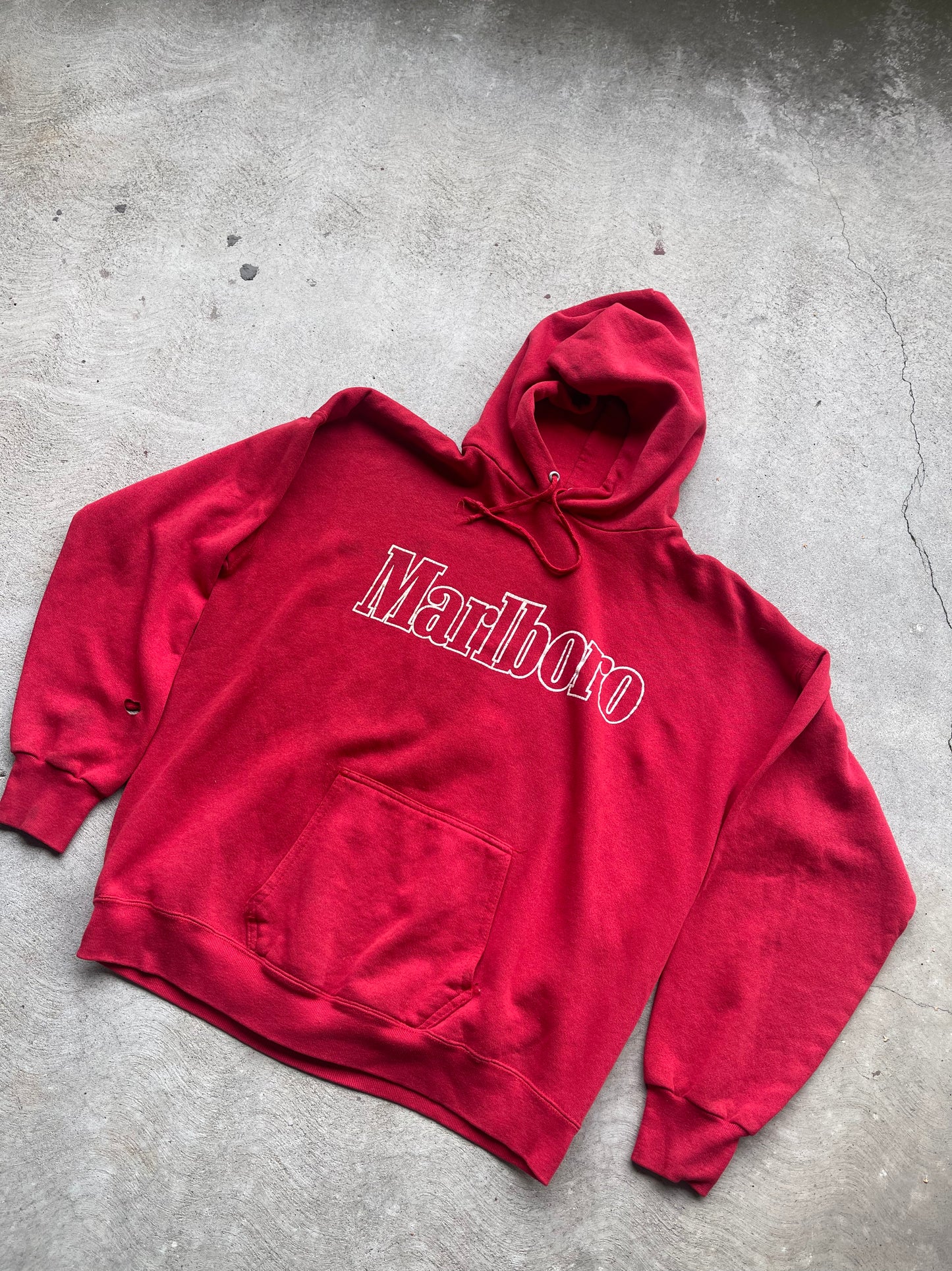 Vintage Red Marlboro Hoodie - L/XL