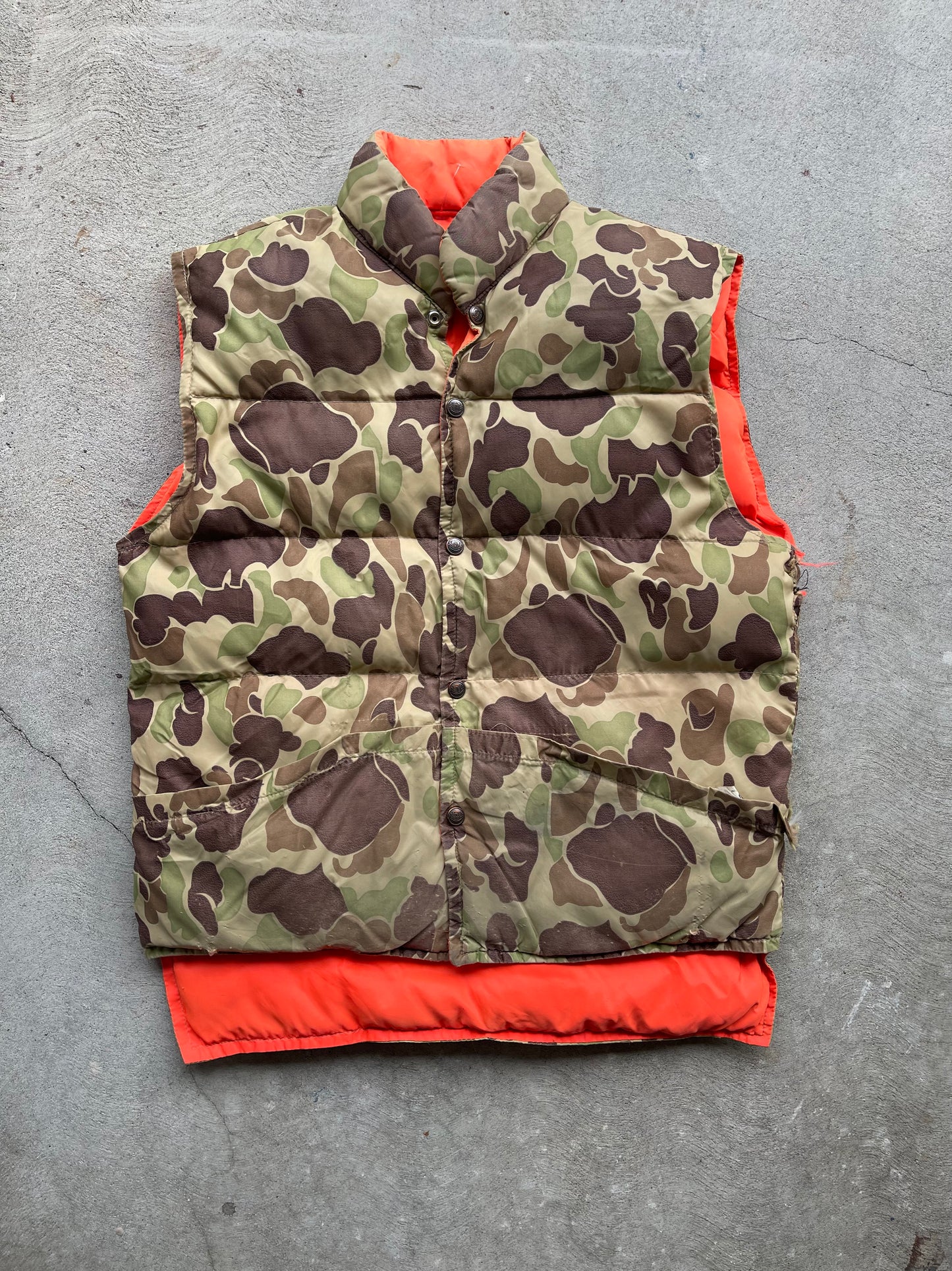 Vintage Reversible Camo Puffer Vest - M/L