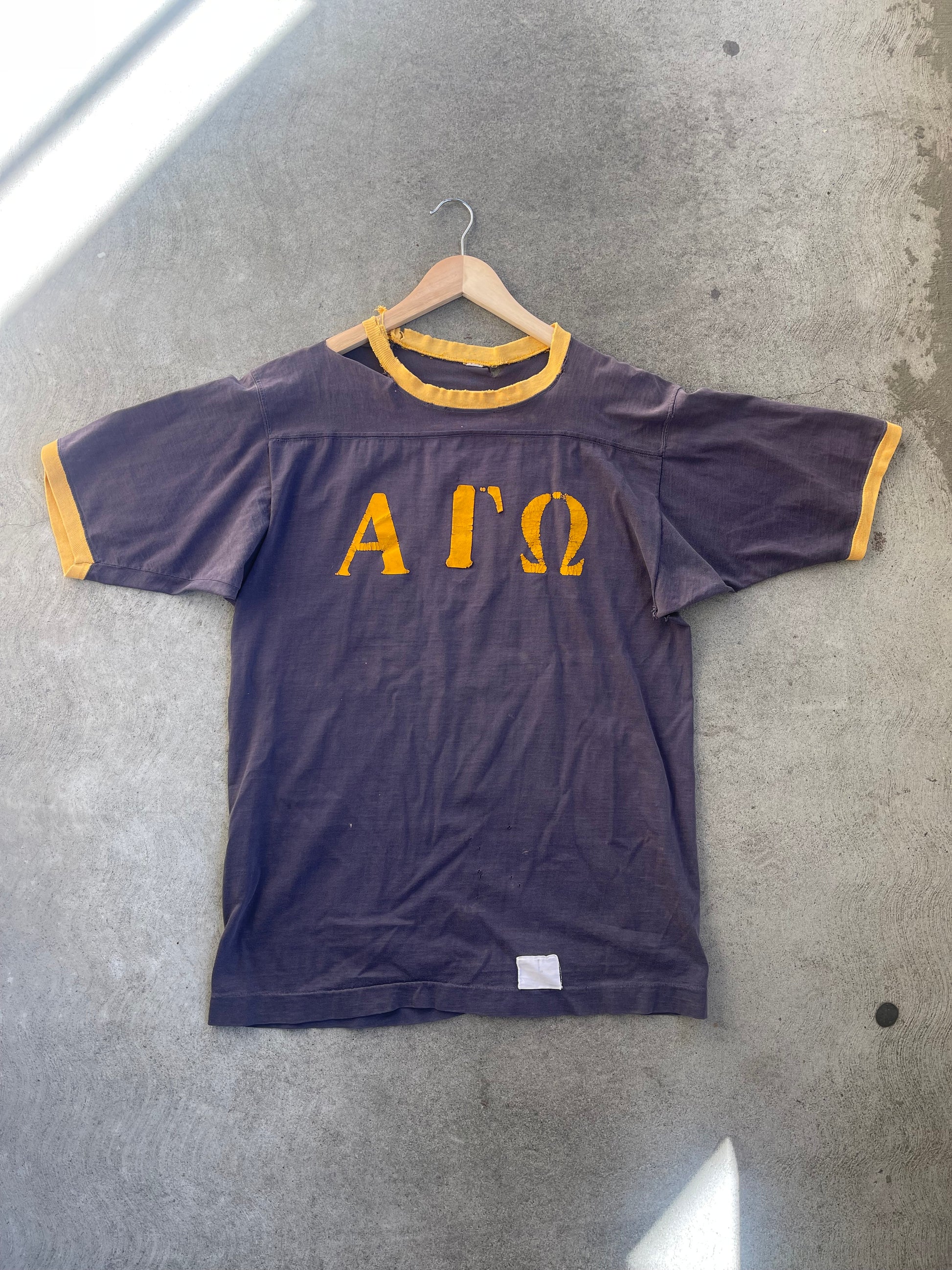 Vintage Alpa Gamma Omega Football Tee - L