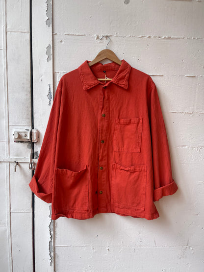 Overdyed Chore Coat in CORAL - ( select size )
