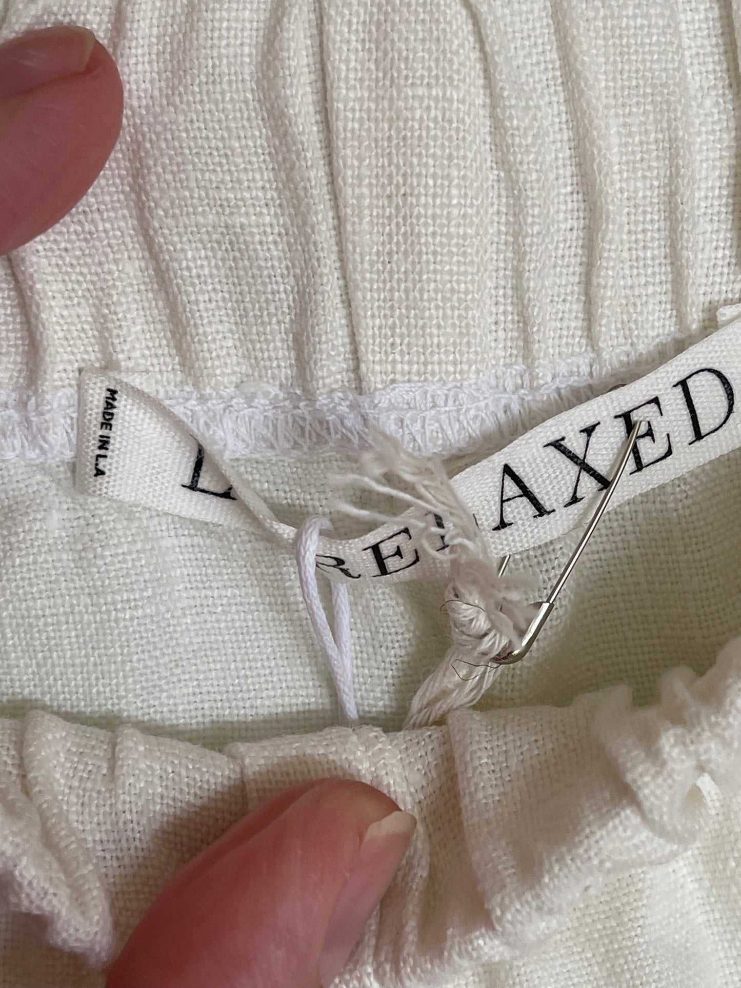 LA RELAXED Linen Simple Pant in WHITE - ( select size )