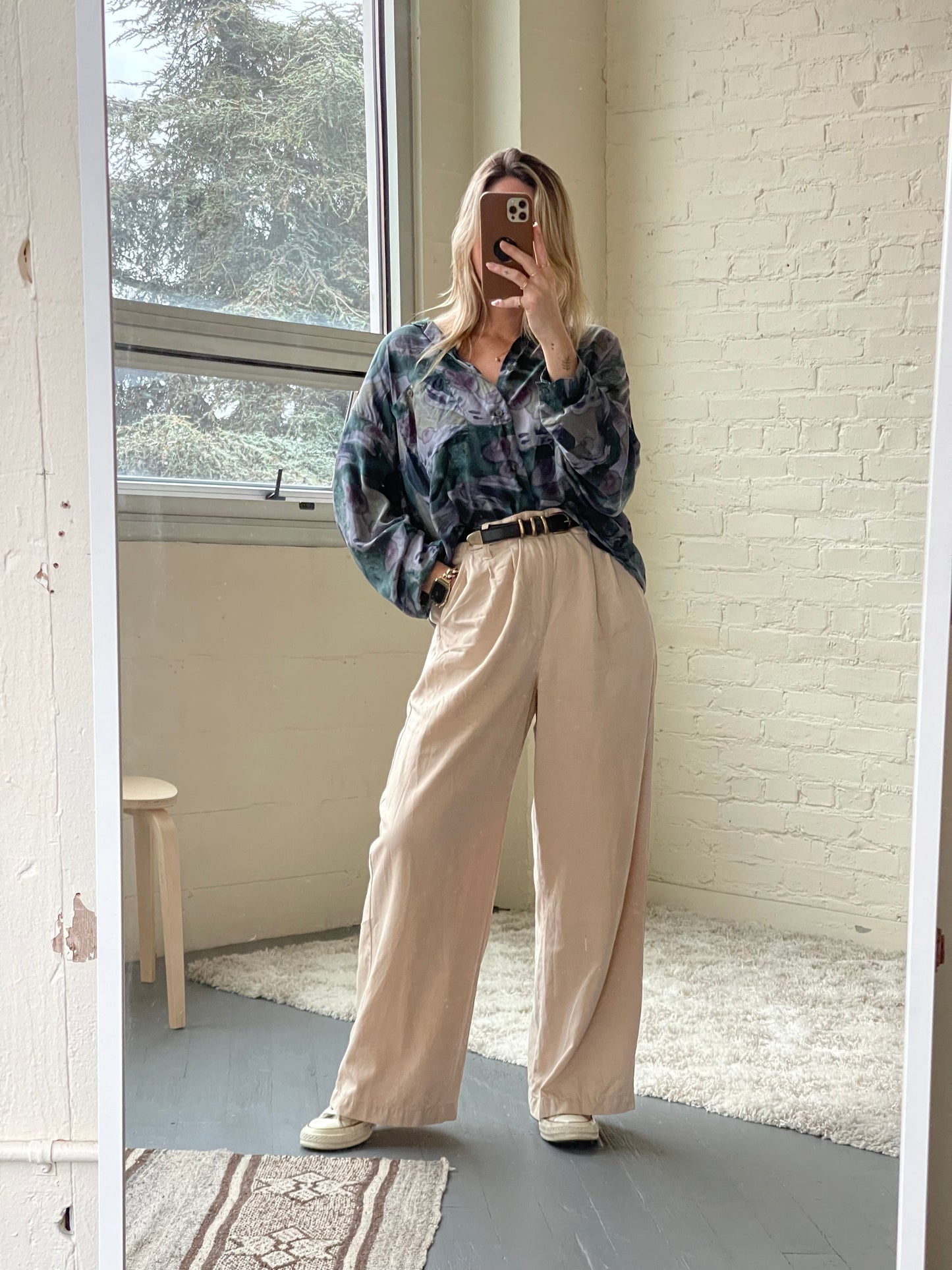 Vintage Silk Blouse - XL