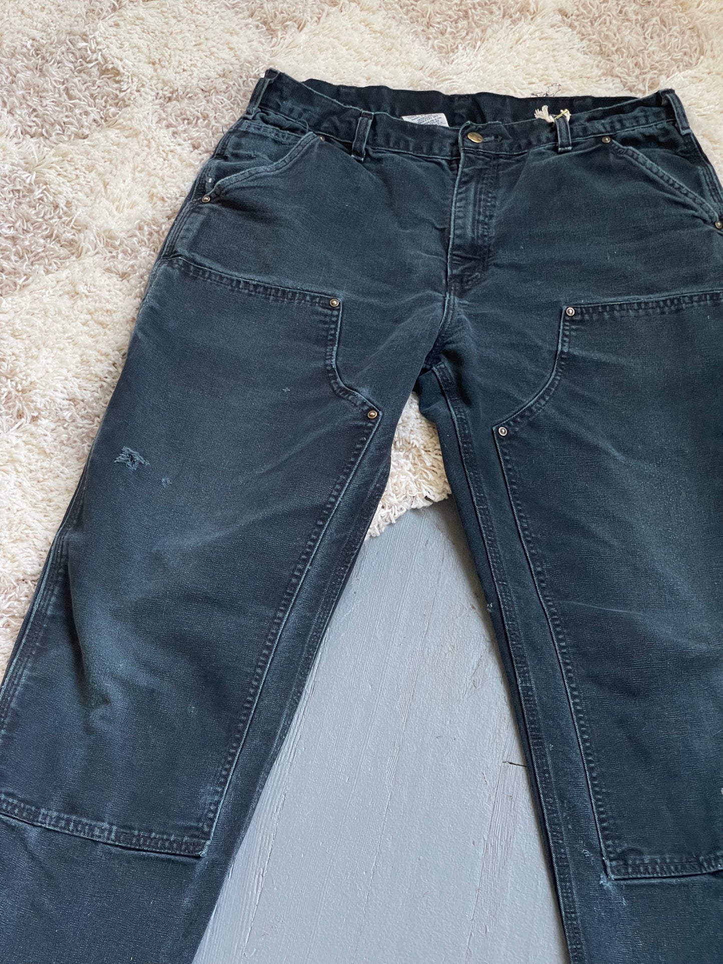 Vintage Canvas Double Knee Carhartt Workpant - BLACK 34" W