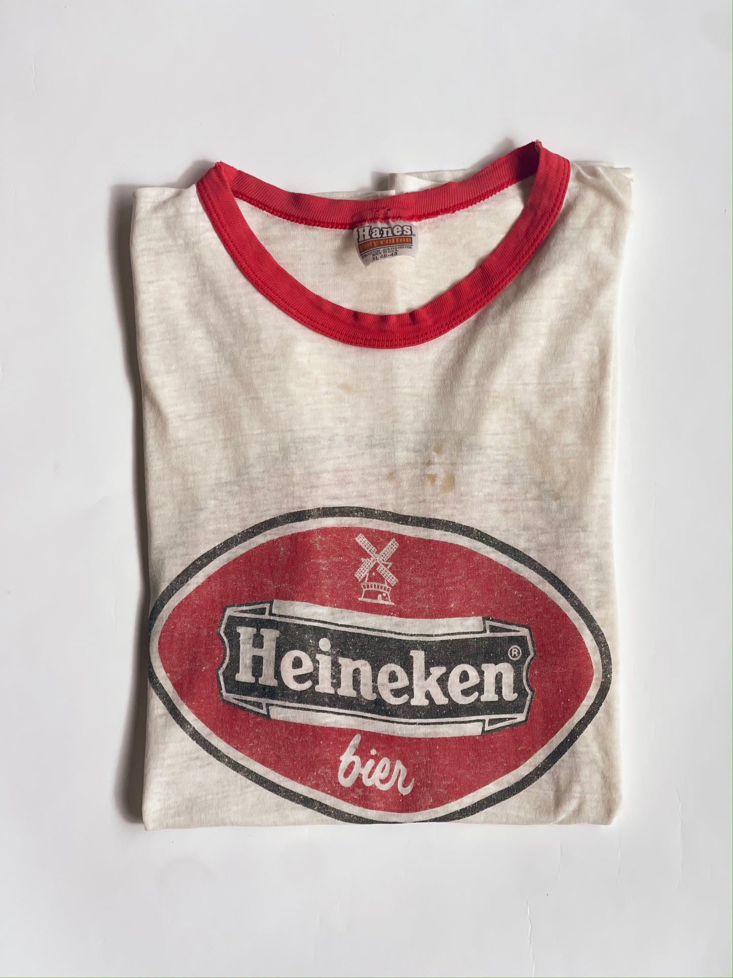 Vintage Paper Thin Heineken Ringer Tee - XL
