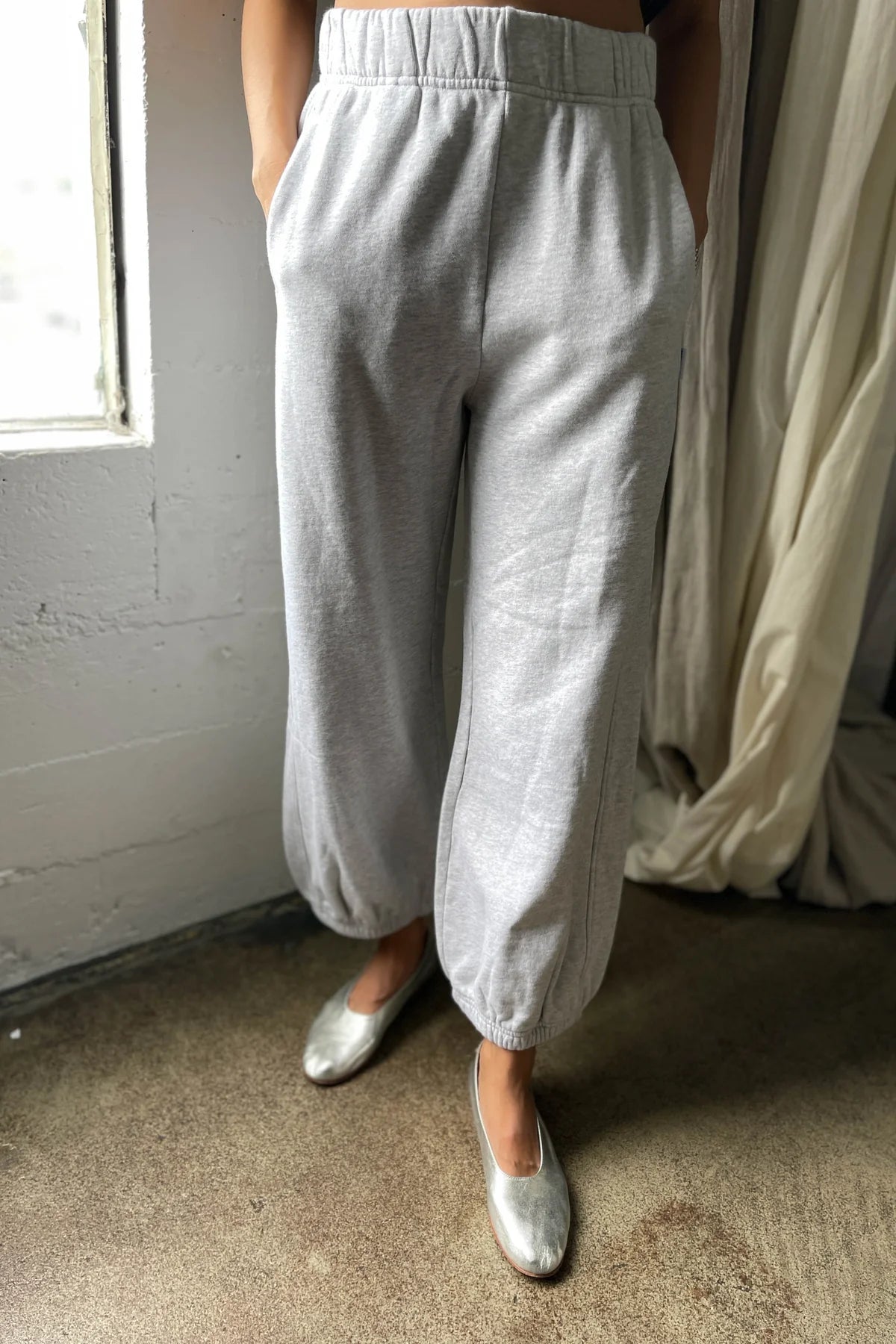 Le Bon Shoppe French Terry Balloon Pants in HT GREY - ( select size )