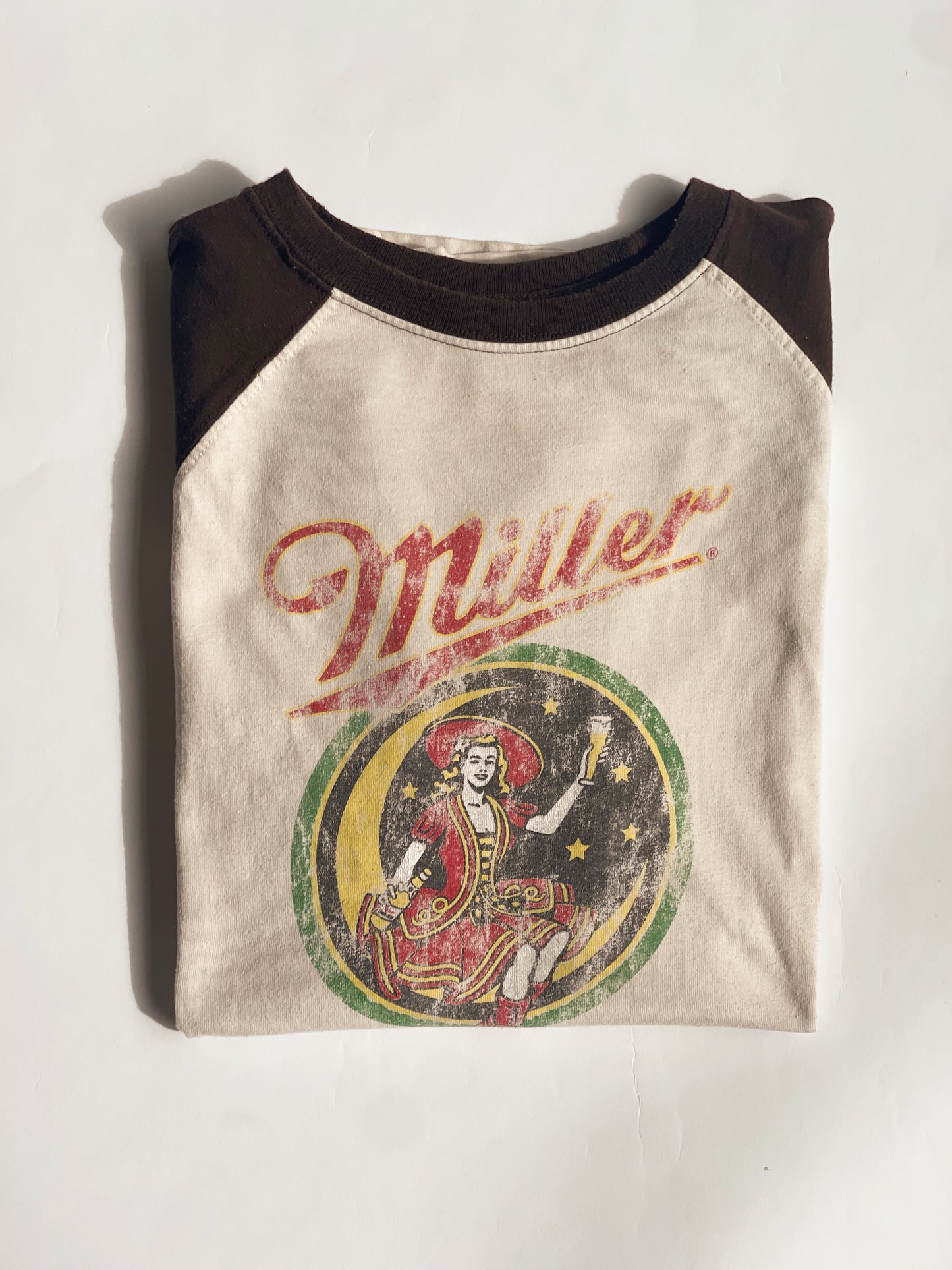 Preloved Miller High Life Raglan Tee - M