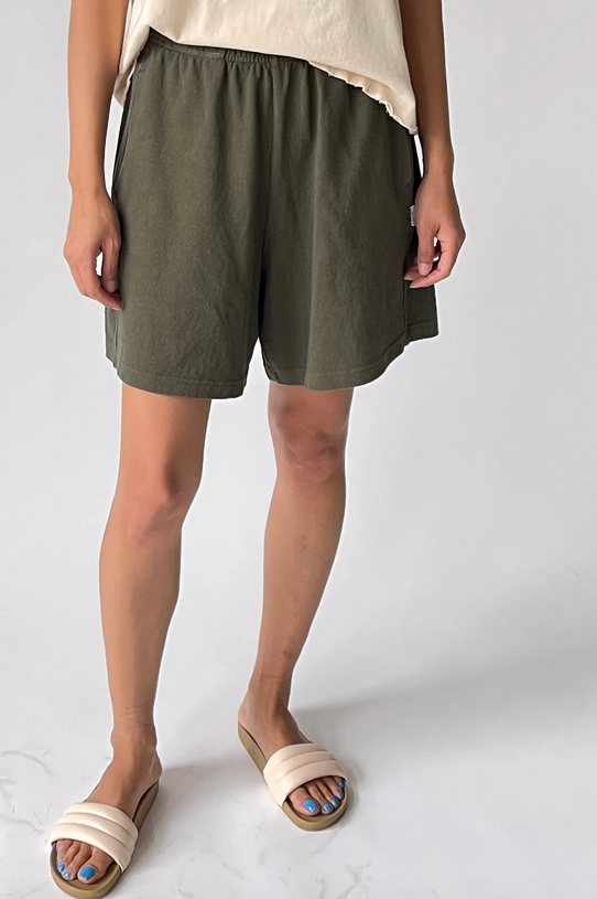 Le Bon Shoppe Flared Basketball Shorts in OLIVE GREEN - ( select size )