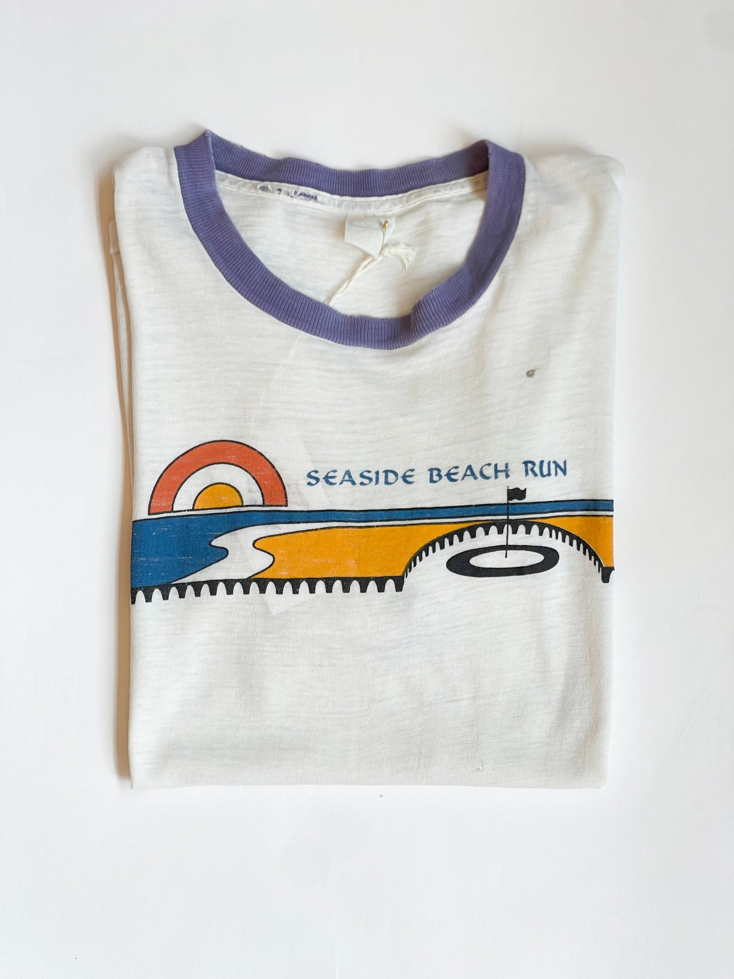 Vintage Seaside Beach Run Ringer Tee - S/M