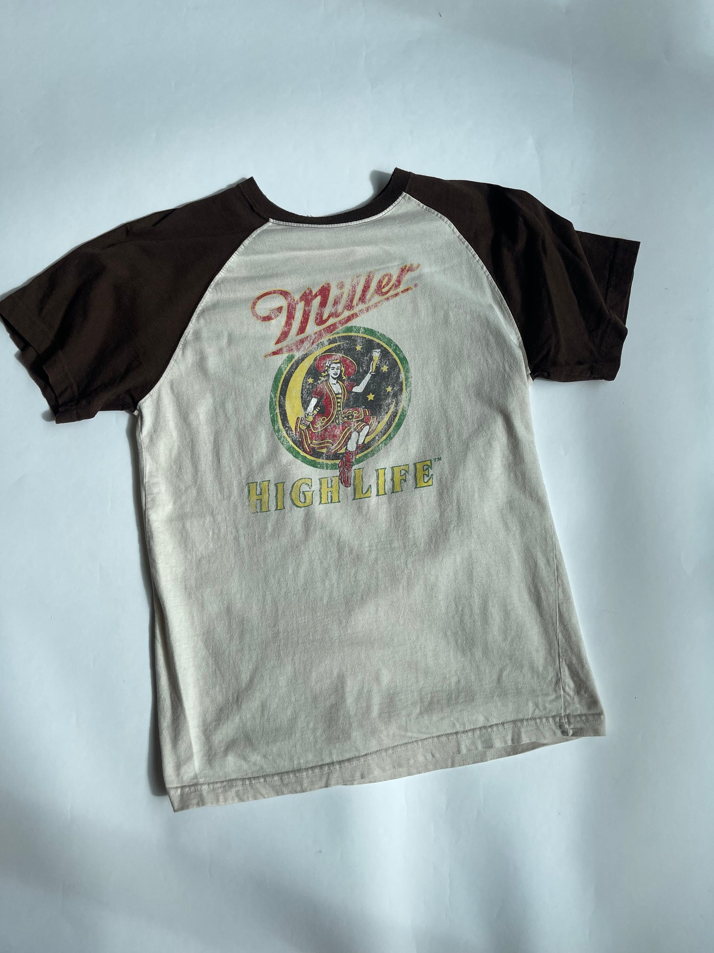 Preloved Miller High Life Raglan Tee - M