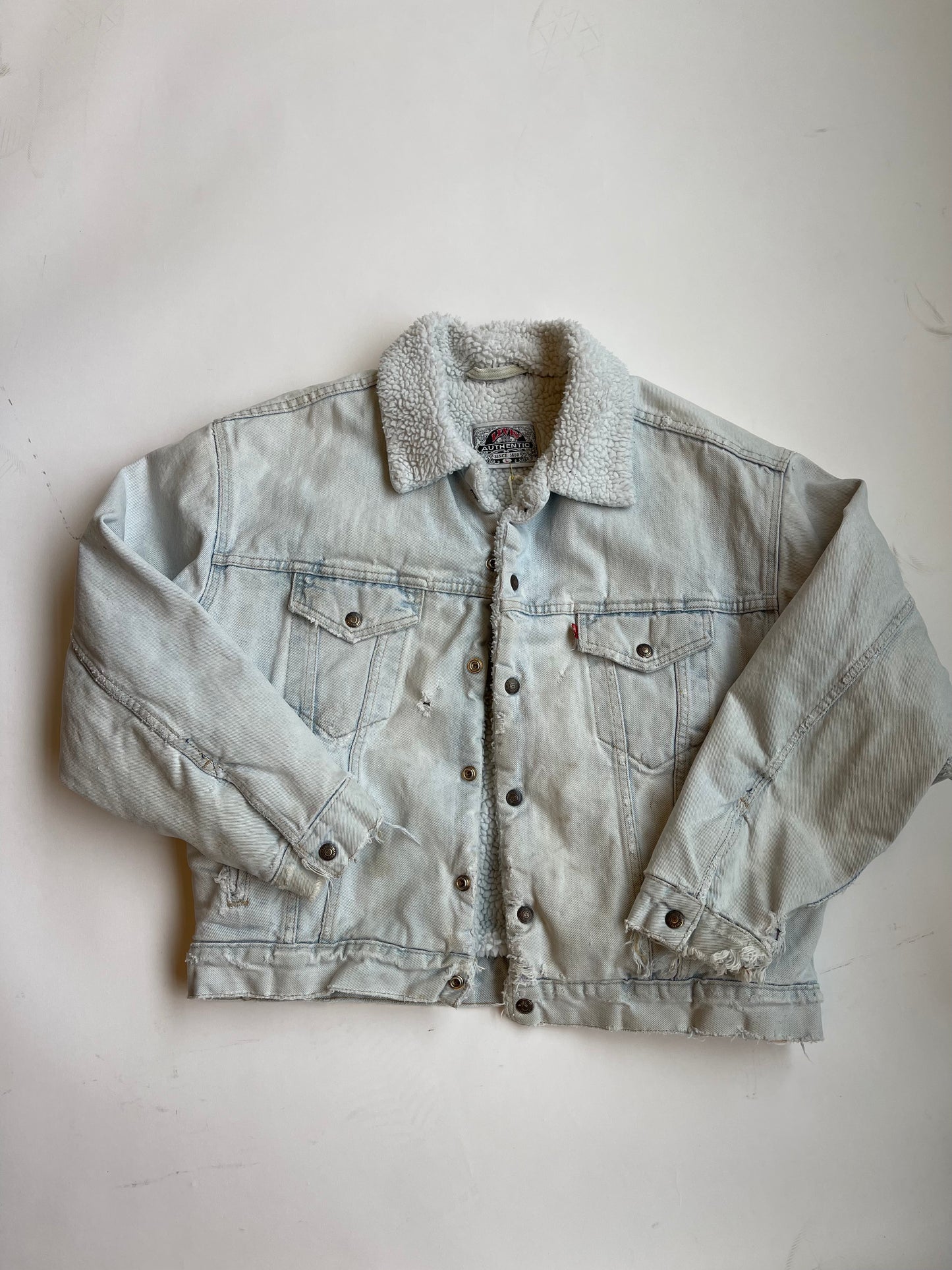 Vintage Levi's light-wash Sherpa Lined Jacket - L