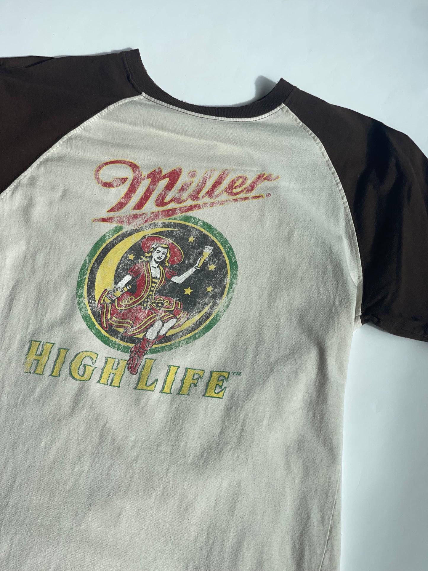 Preloved Miller High Life Raglan Tee - M