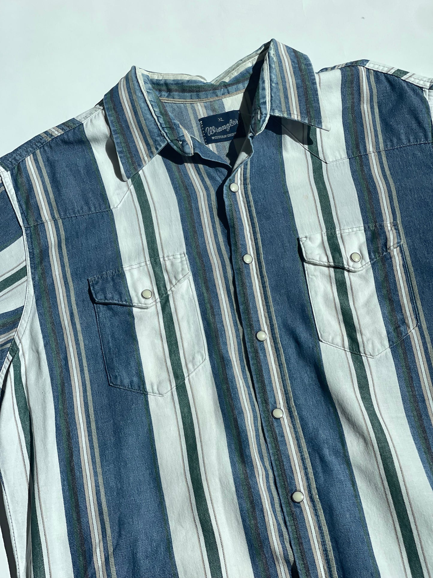 Vintage Wrangler Striped Men's Shirt - up to XL