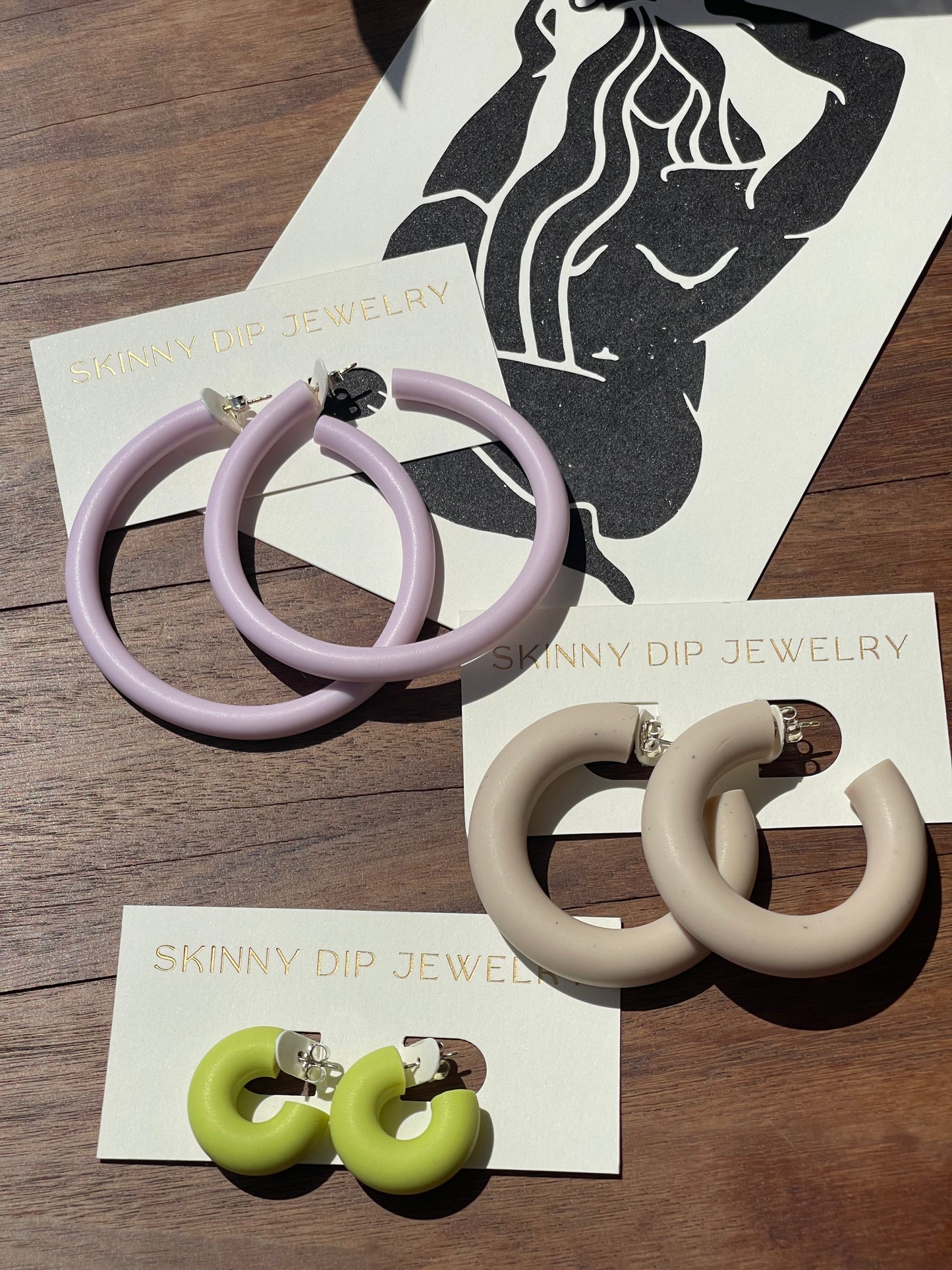 Skinny Dip Jewelry LARGE HOOPS in LAVENDER