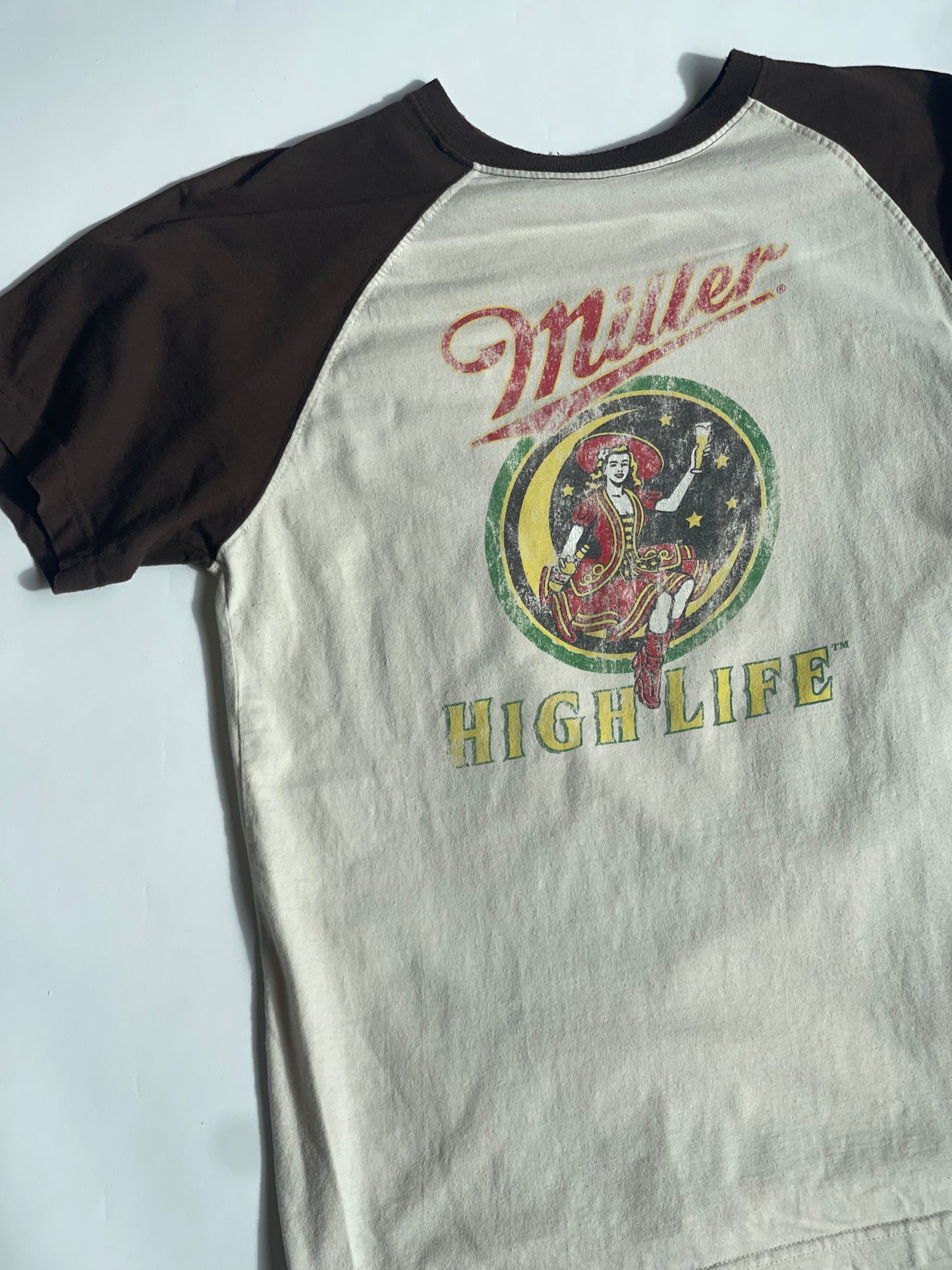 Preloved Miller High Life Raglan Tee - M
