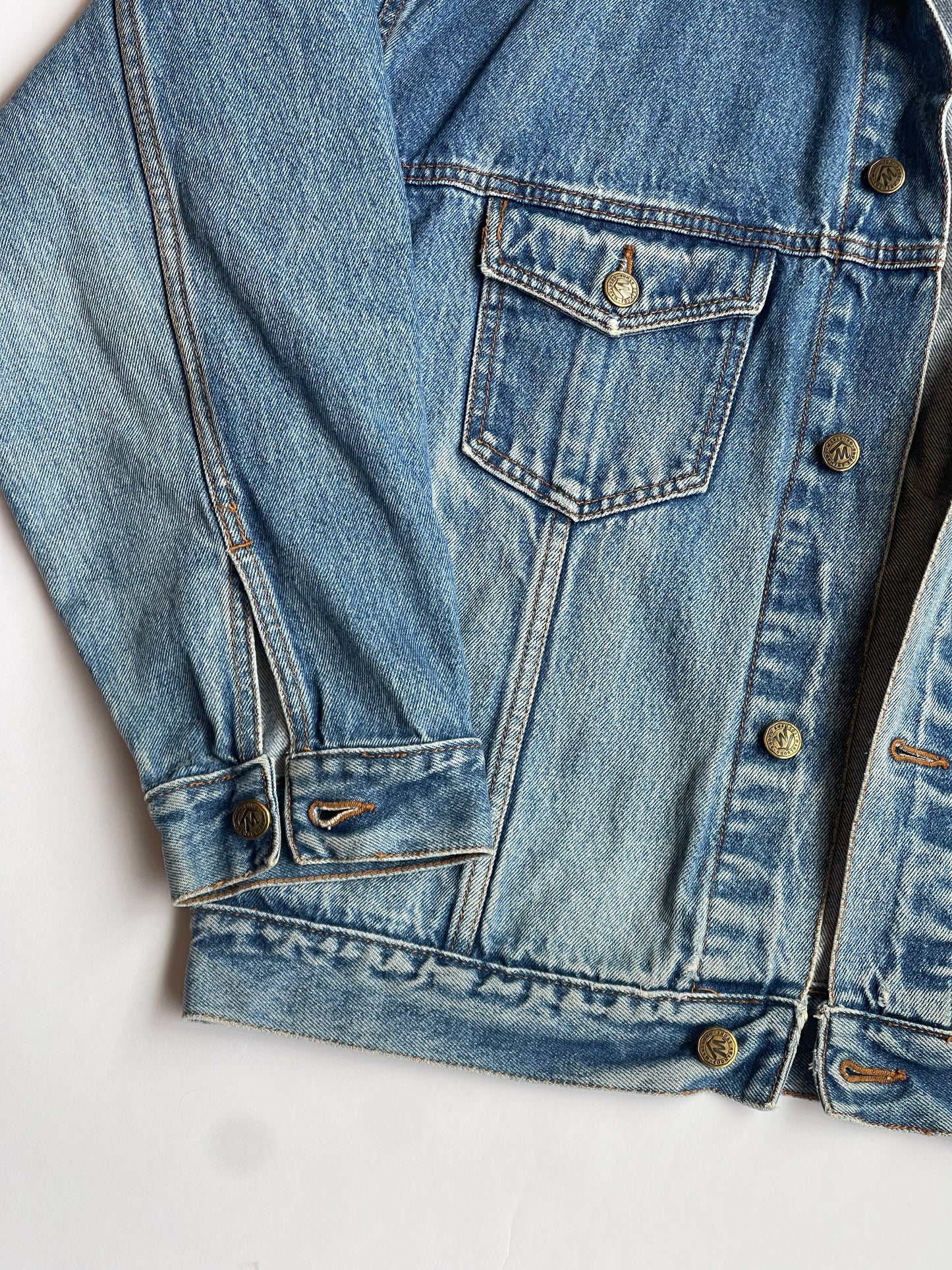 Vintage Marlboro Leather Collar Denim Jacket - L/XL