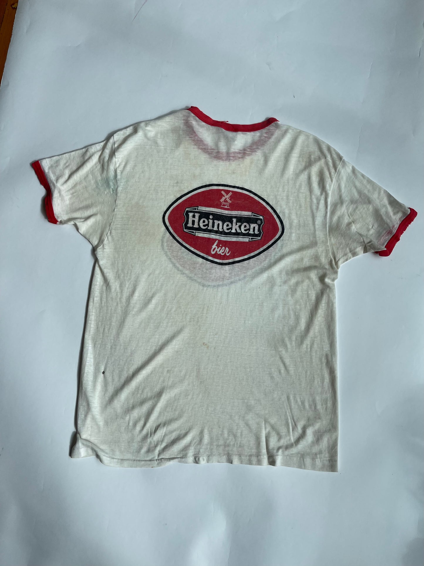 Vintage Paper Thin Heineken Ringer Tee - XL