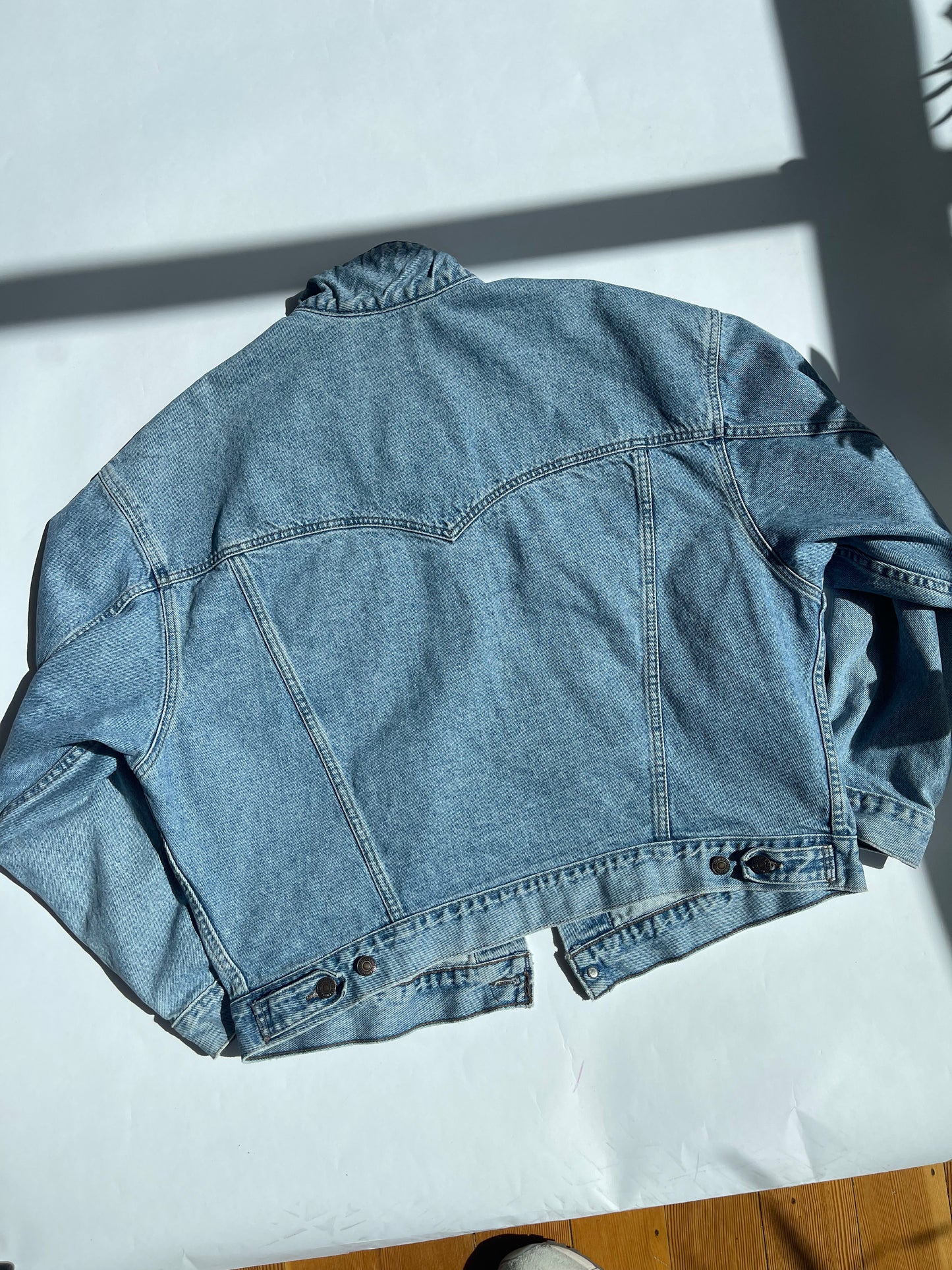Vintage Leather Collar Levi's Denim Jacket - XL