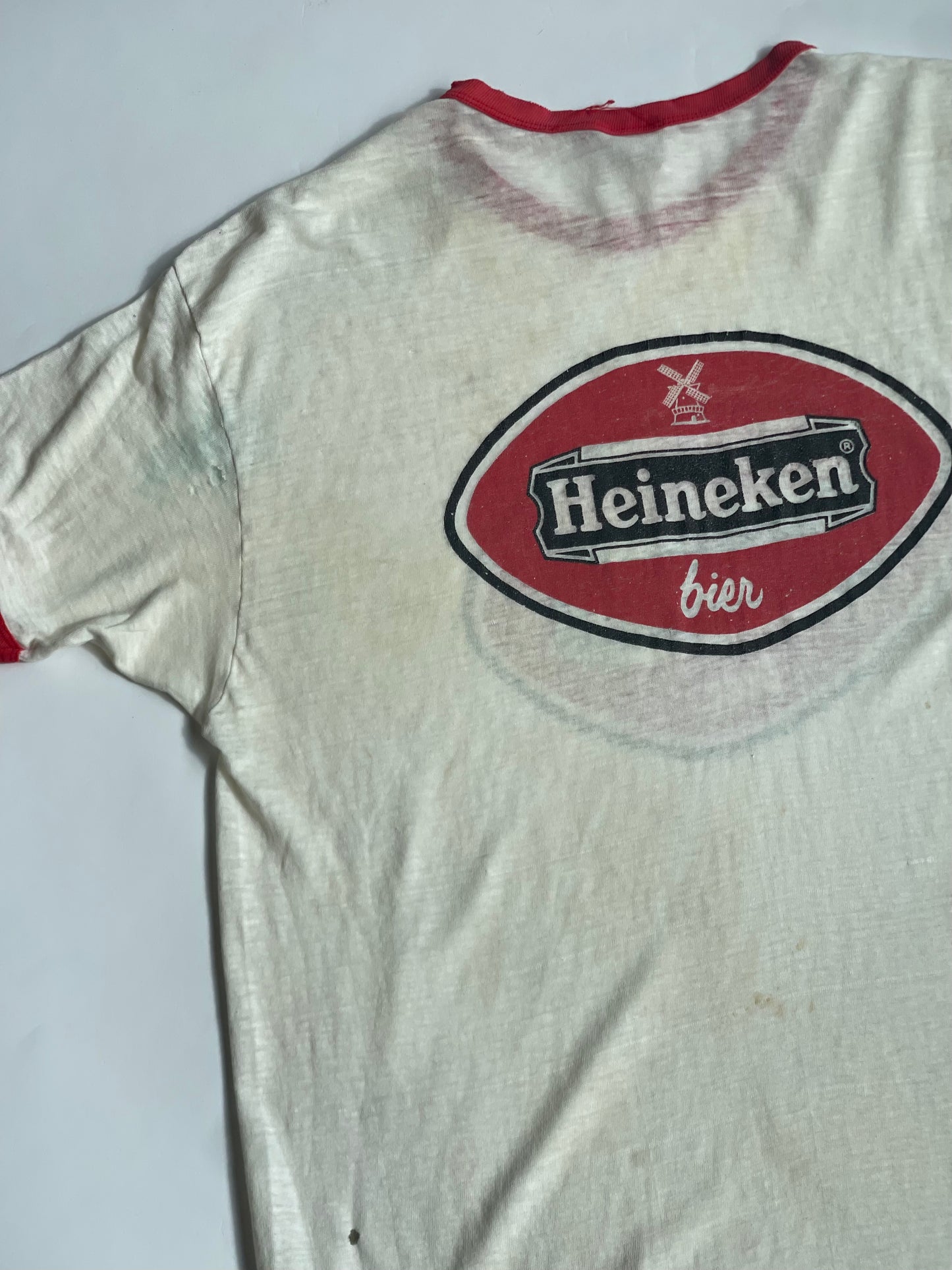 Vintage Paper Thin Heineken Ringer Tee - XL