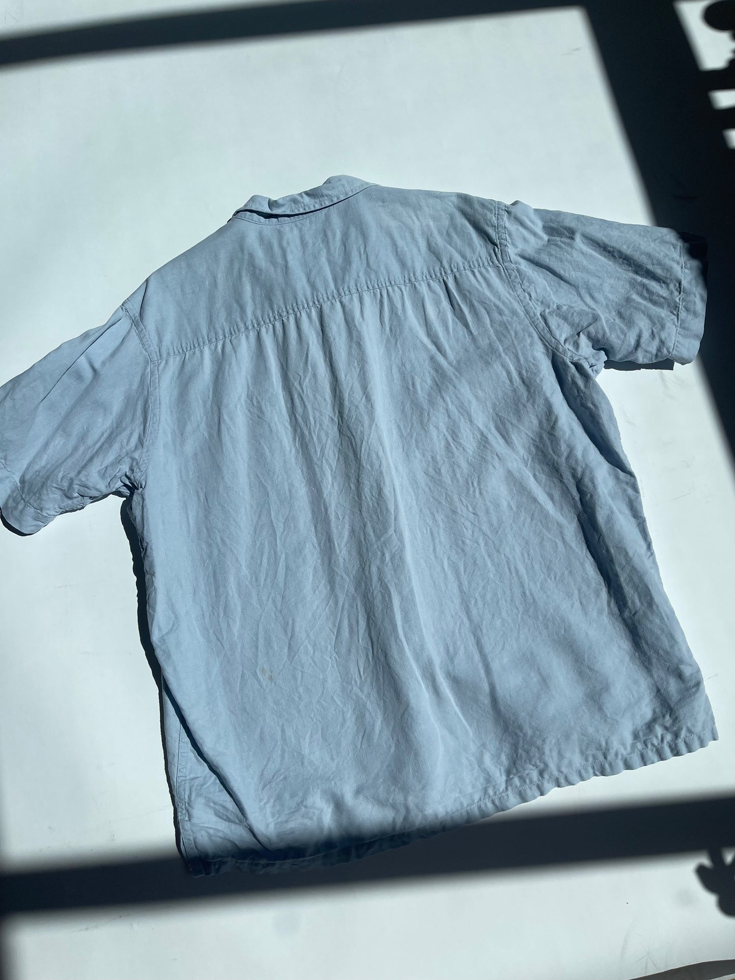 Vintage Linen Blend Shirt in Blue - up to XL