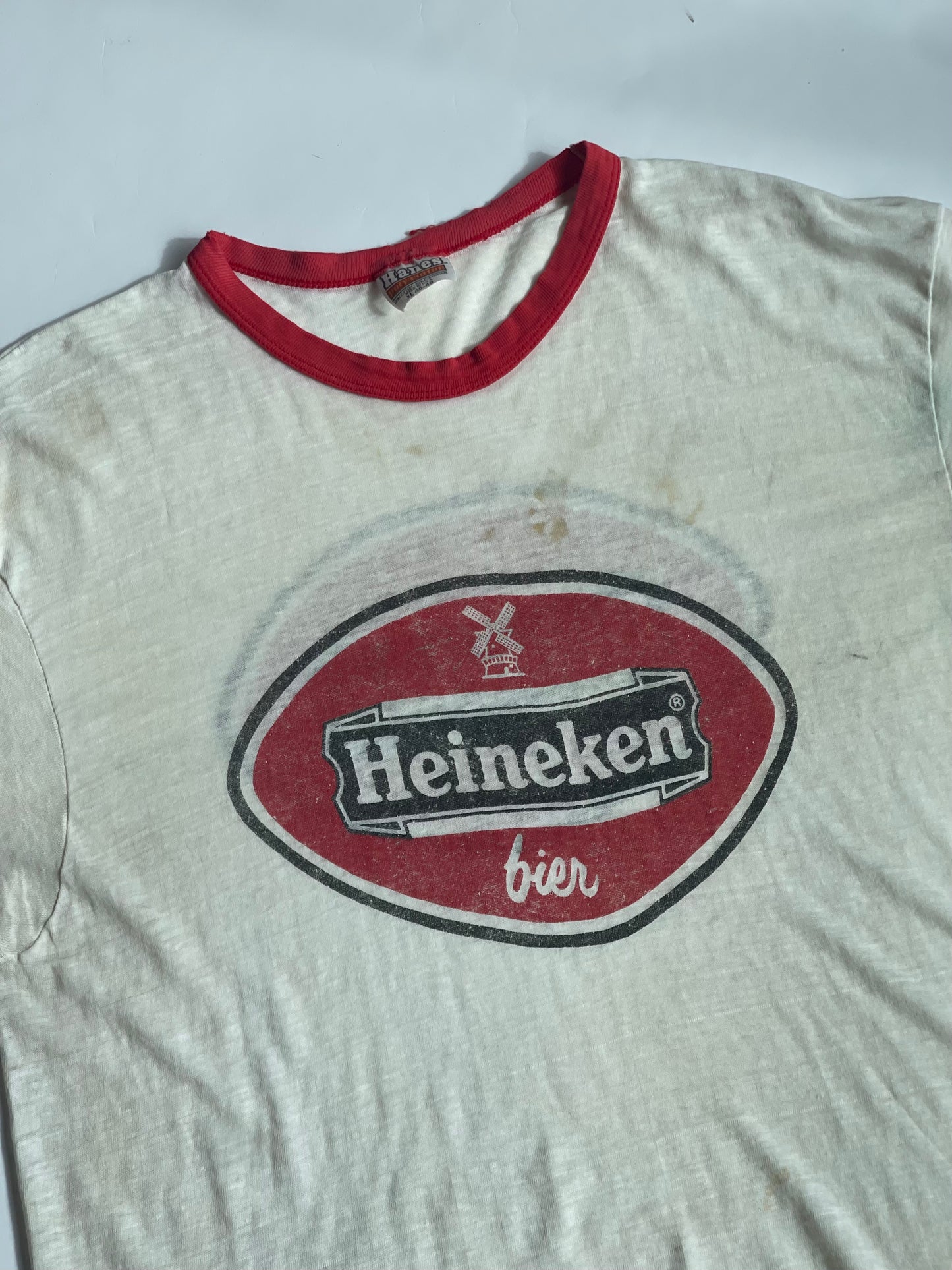 Vintage Paper Thin Heineken Ringer Tee - XL
