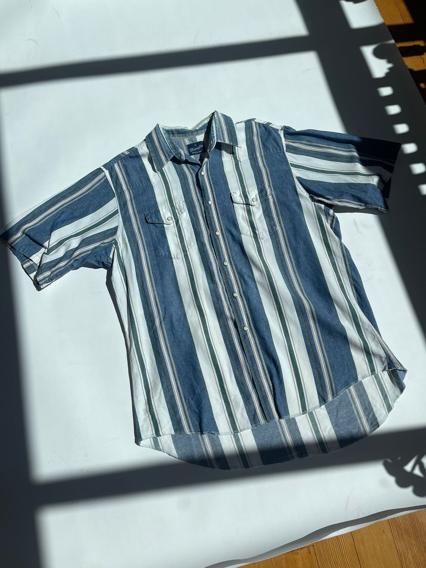 Vintage Wrangler Striped Men's Shirt - up to XL