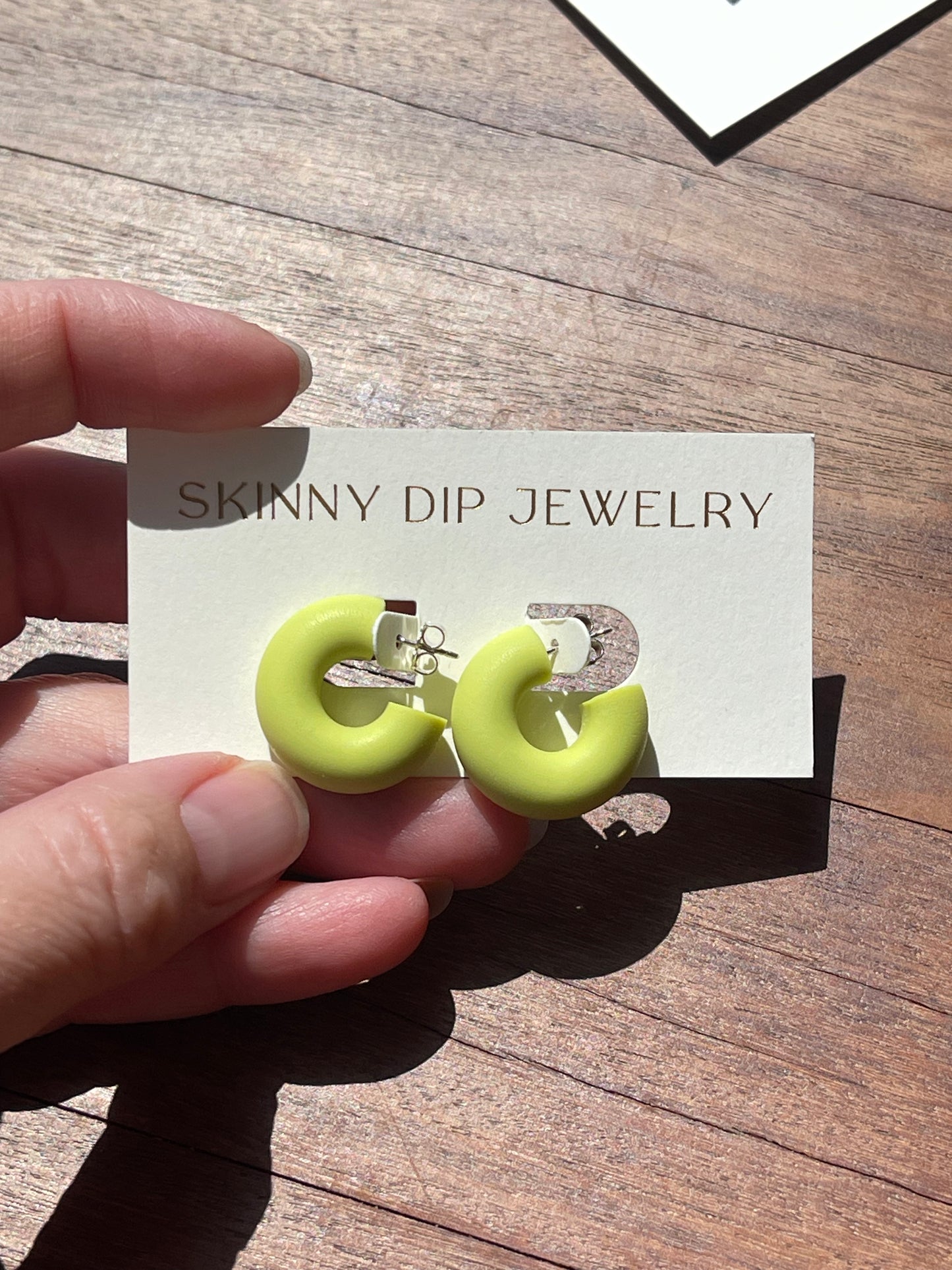 Skinny Dip Jewelry MINI CHUNKY HOOPS in MOSS