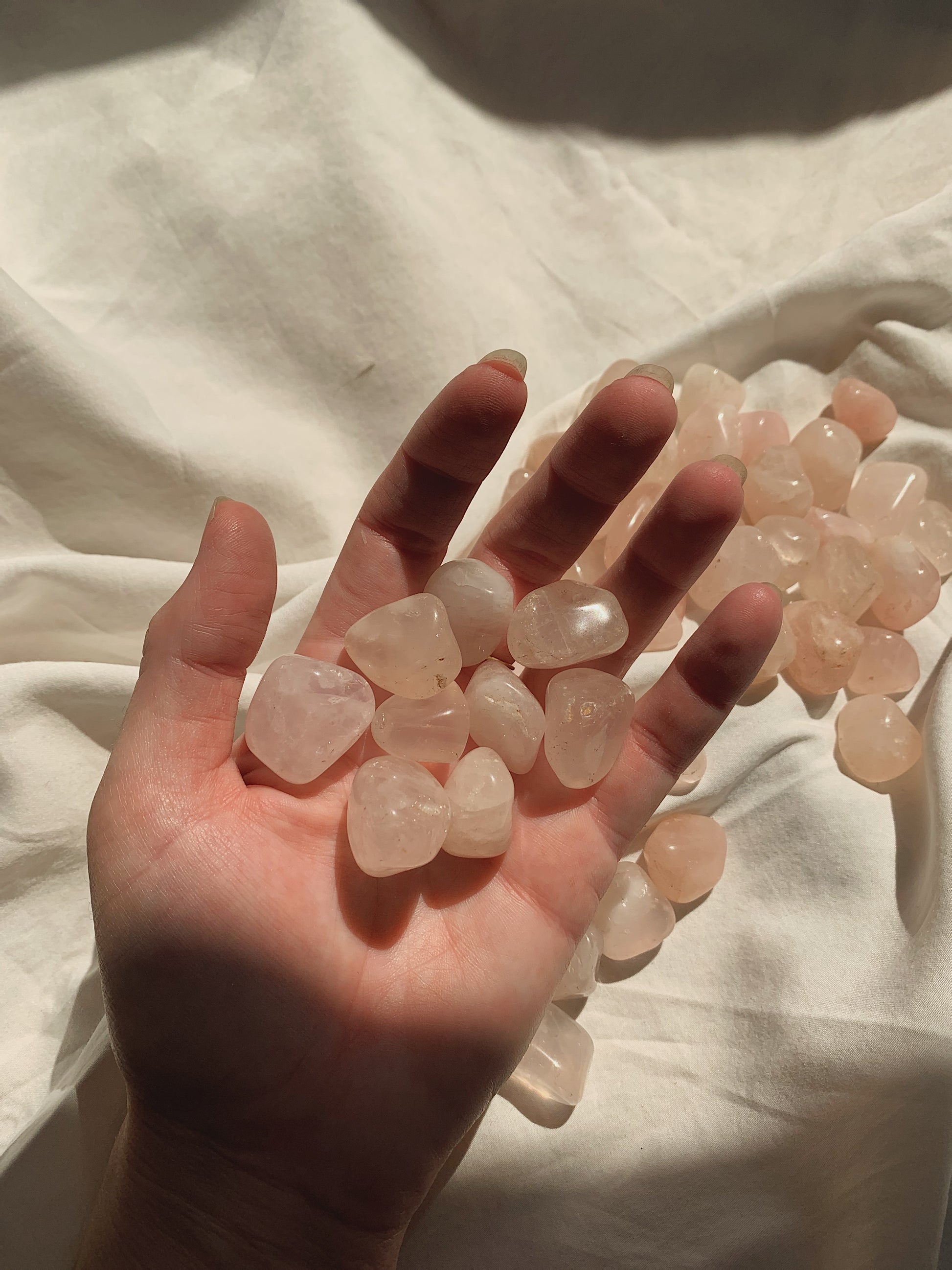 Set of 5 Polished Pink Rose Quartz