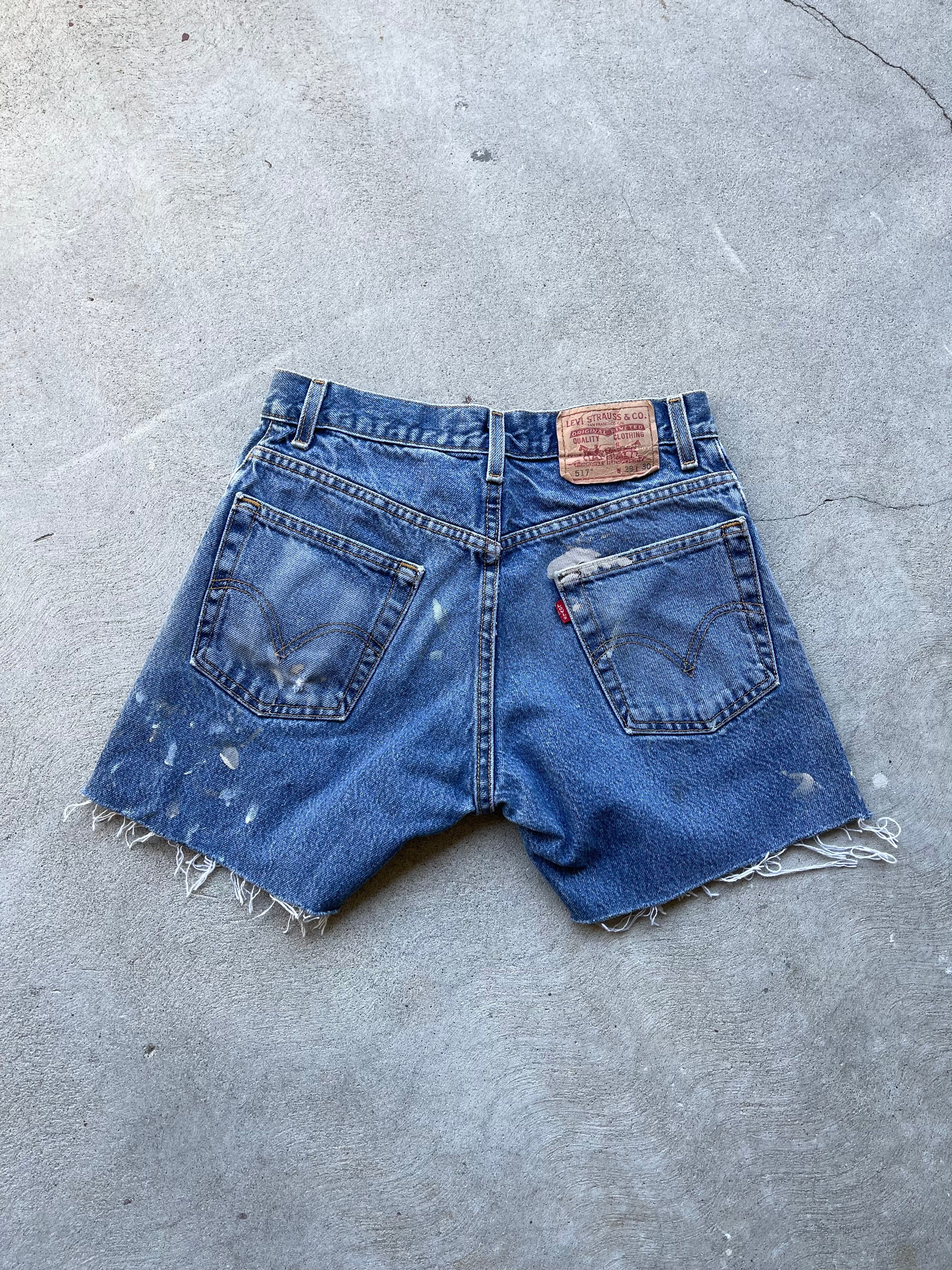 Vintage Paint Splatter cut-off Denim Shorts - 28