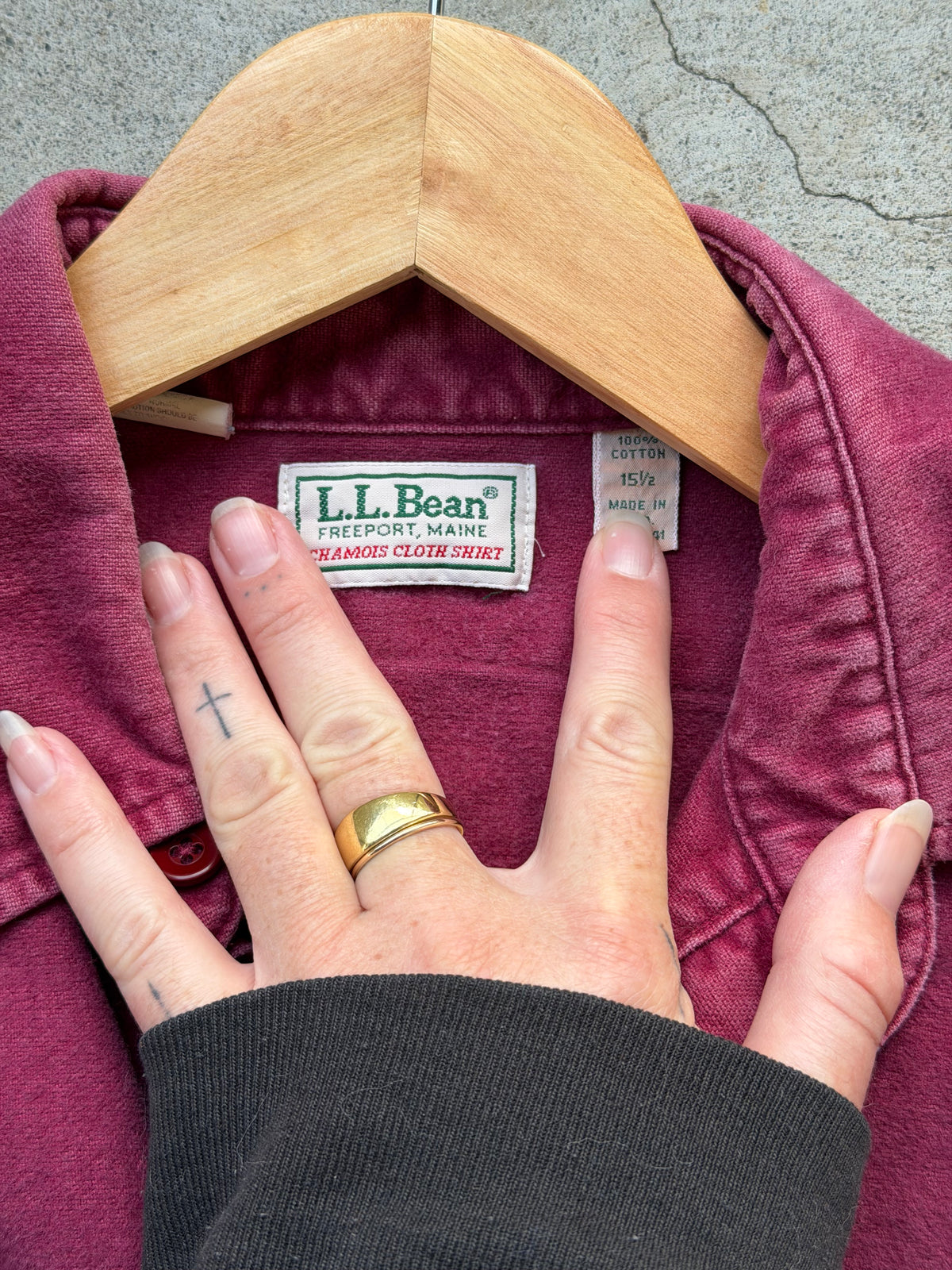 Vintage Chamois Shirt in WINE - S
