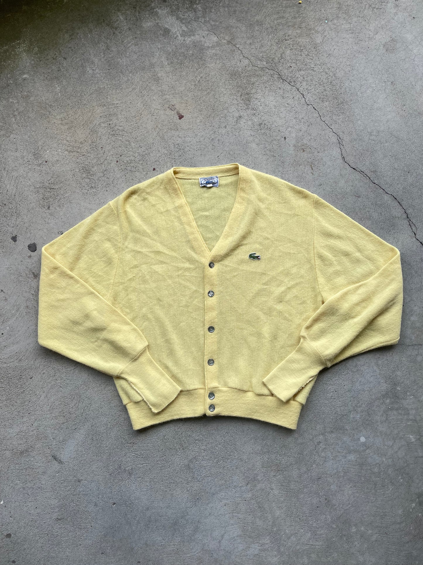 Vintage Izod Lacoste Cardigan in BUTTER - L