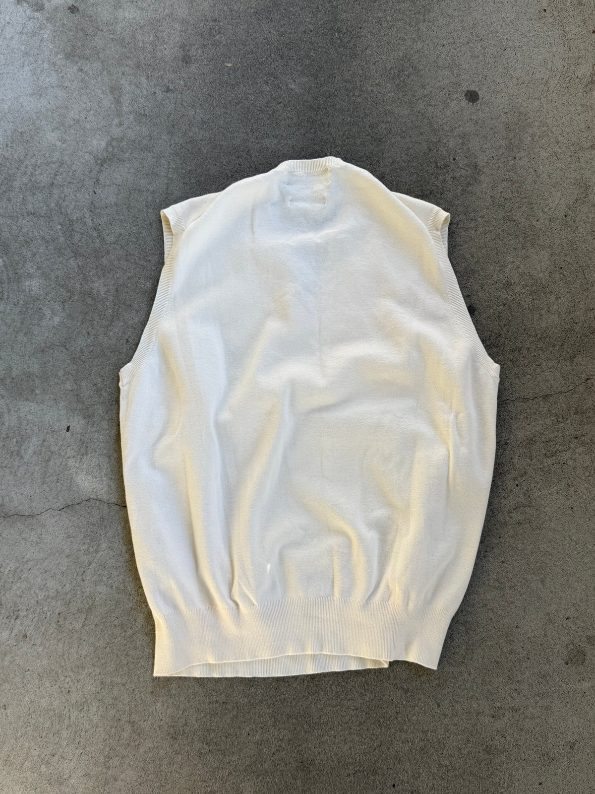 Vintage RL Knit Sweater Vest in CREAM - M