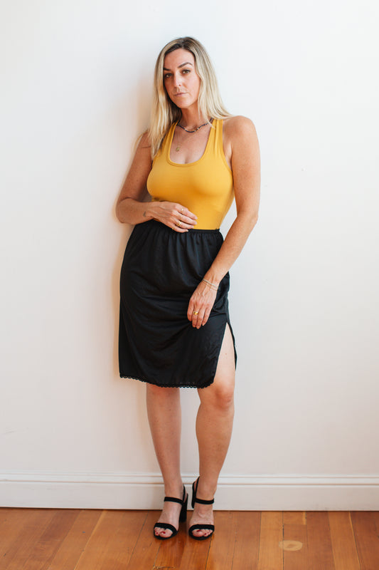 Vintage Slip Skirt BLACK - M/L