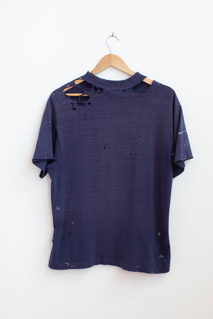 Vintage Thrashed Navy Blue Tee - M