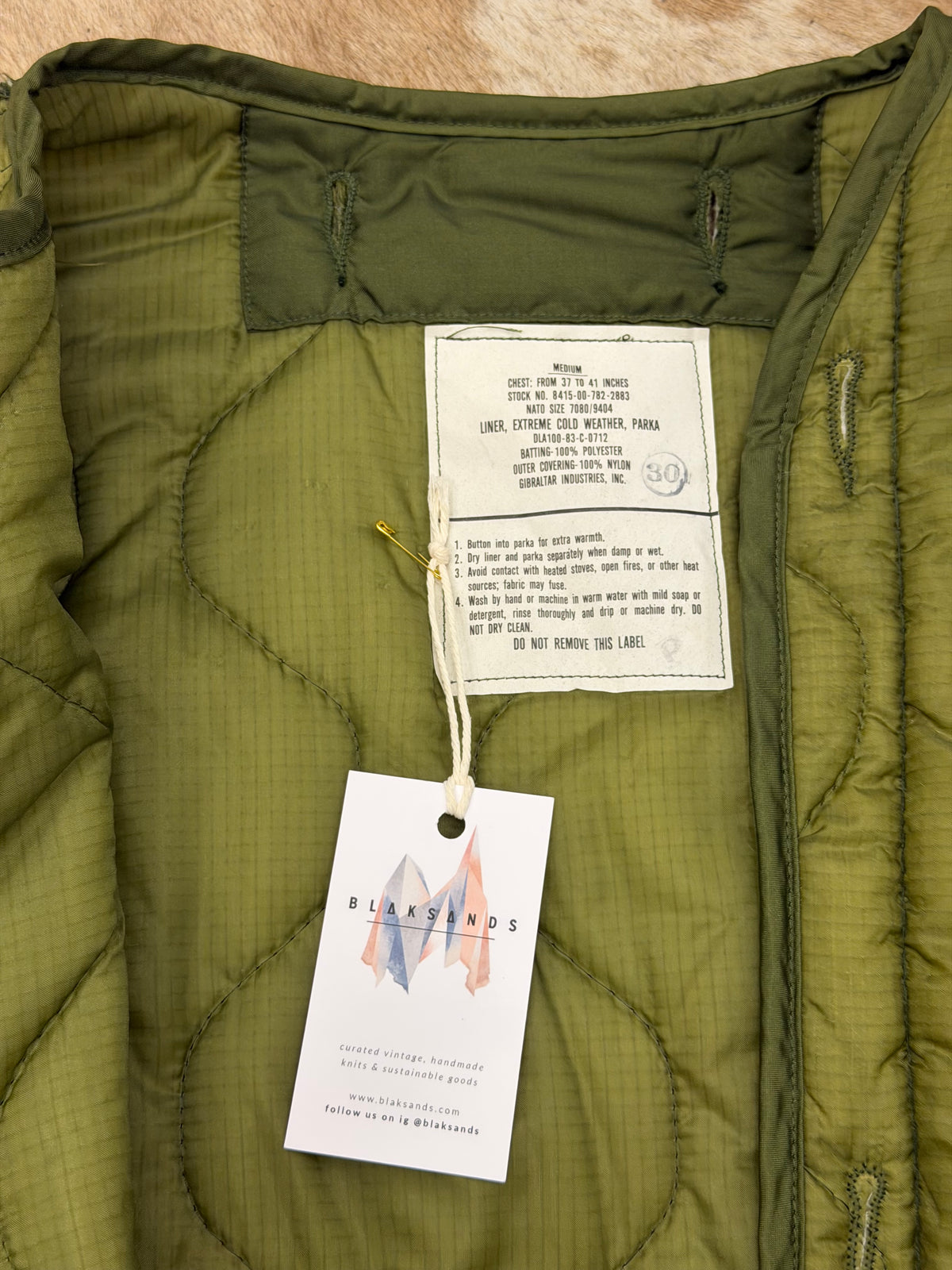 Vintage Military Parka Liner Jacket - XL