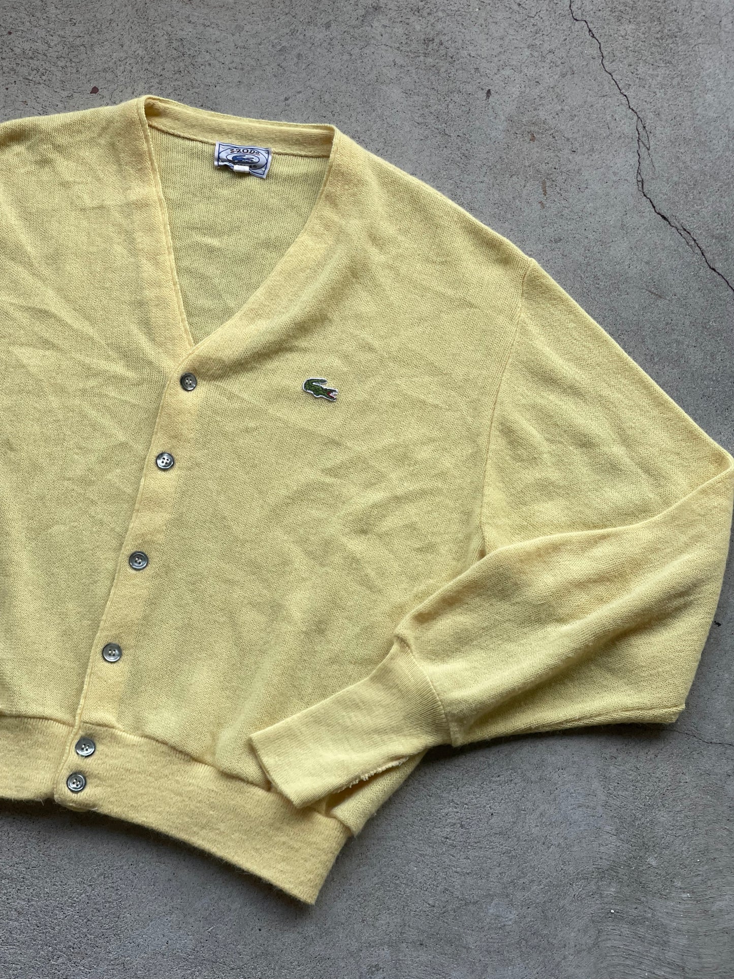 Vintage Izod Lacoste Cardigan in BUTTER - L