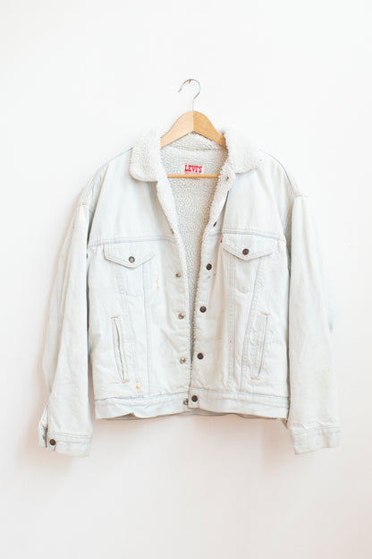 Vintage Levi's Sherpa Lined Denim Jacket ( SUN BLEACHED ) - L