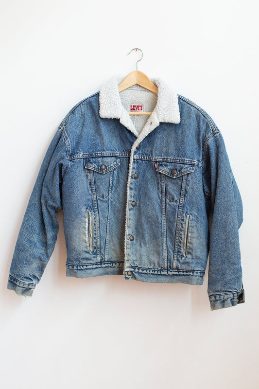 Vintage Levi's Sherpa Lined Denim Jacket ( DARK BLUE ) - XL