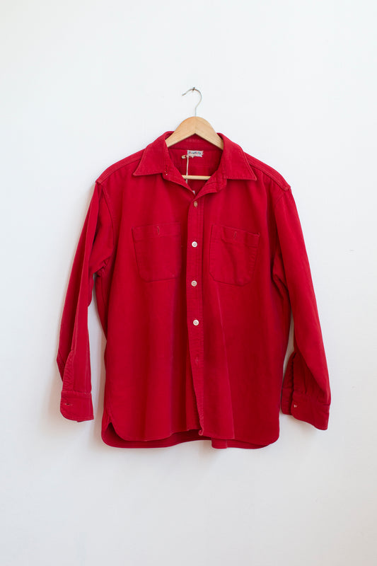 Vintage 50s Cotton Chamois in CHERRY - XL