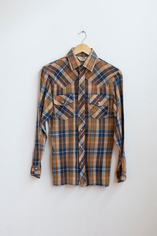 Vintage Western Long Sleeve Snap Shirt - S