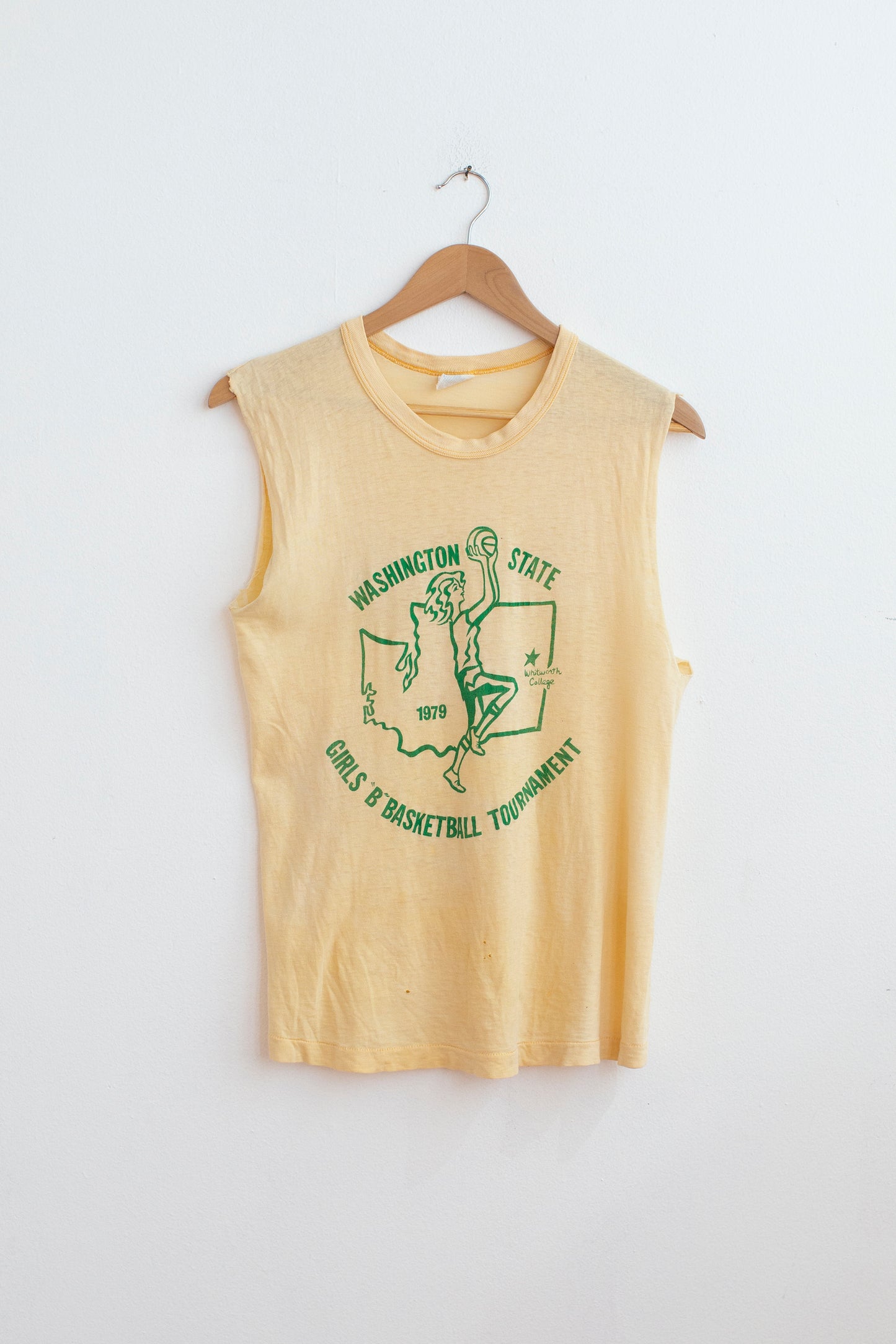 Vintage 1979 WSU Girl's Basketball Cut-off Tee - M